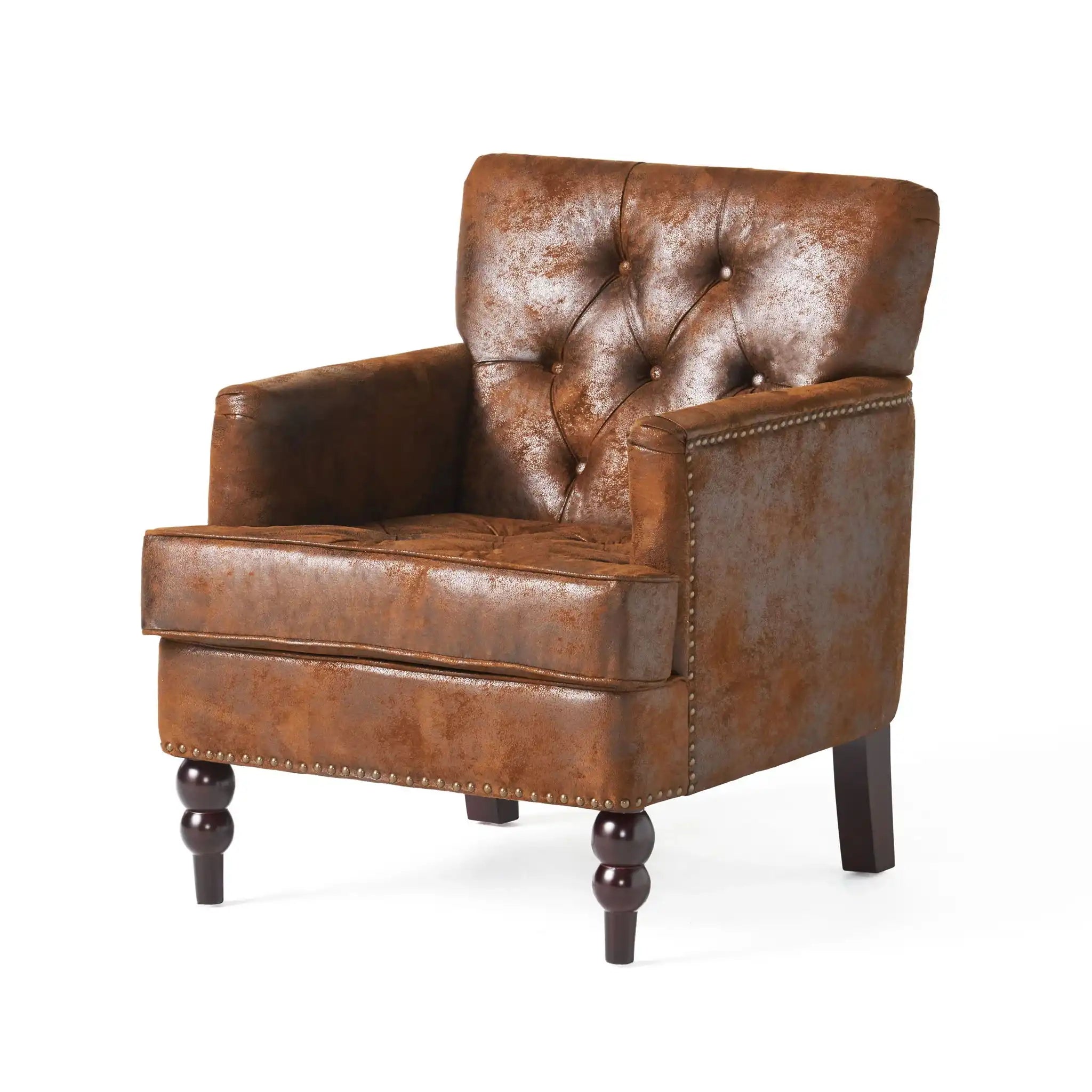 Vitality - Club Chair With Button Tufted Diamond Stitching And Turned Legs - Best Buy Furniture