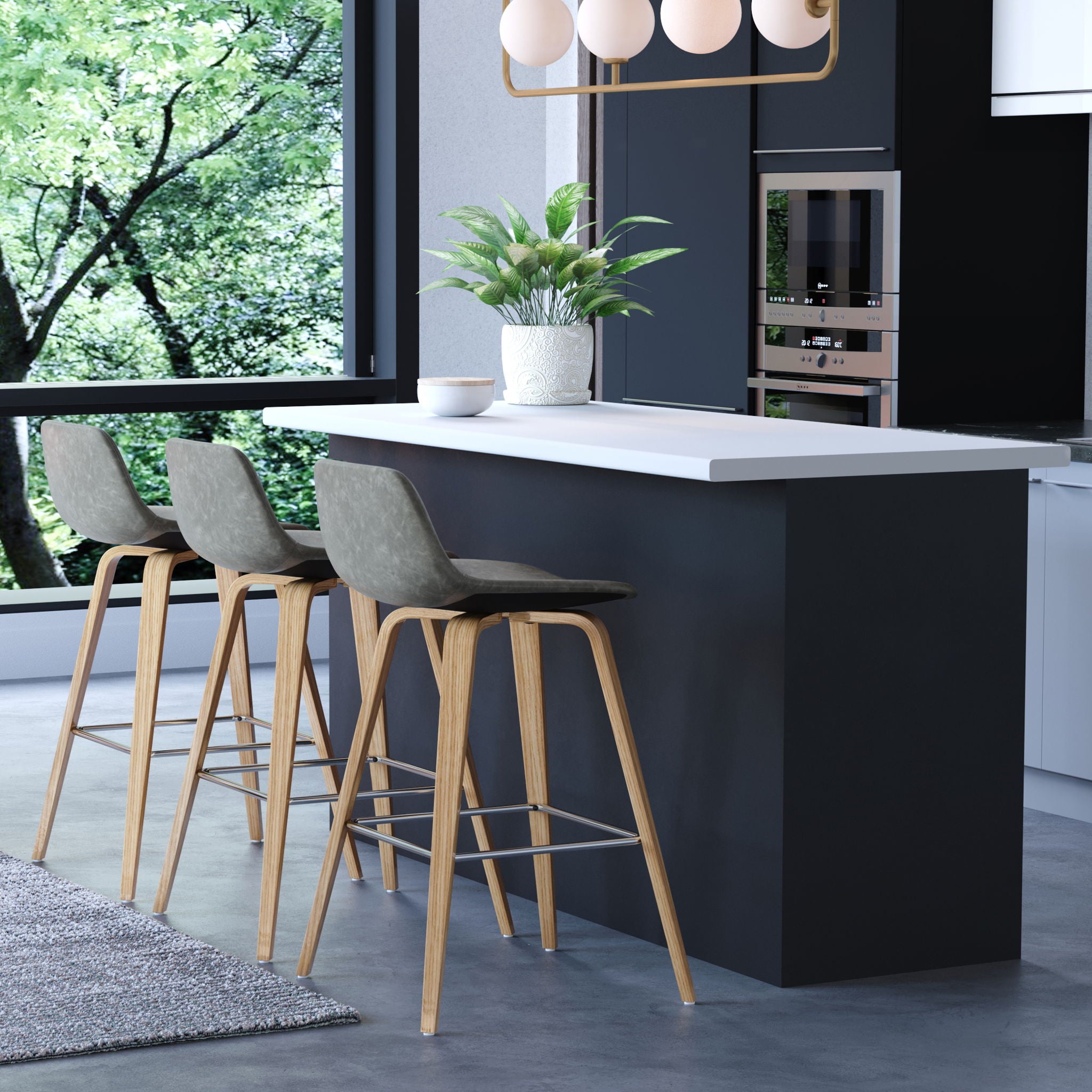 Randolph Bentwood - Upholstered Counter / Bar Height Stool (Set of 2) - Best Buy Furniture