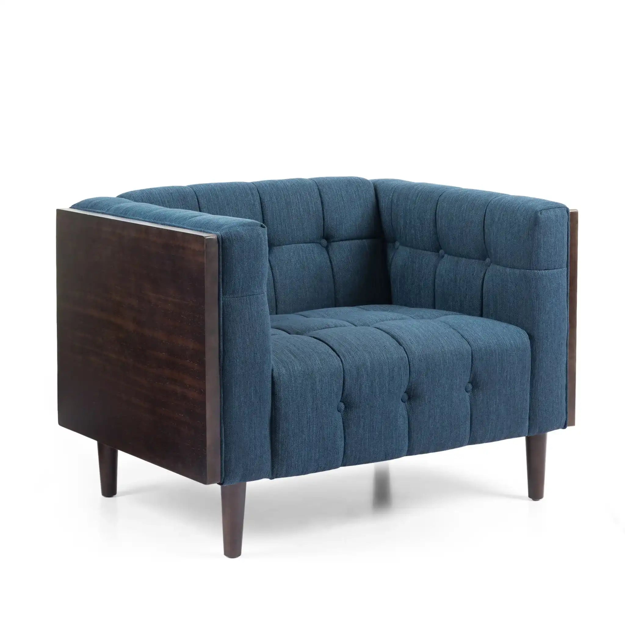 Contemporary Club Chair With Button Tufted Waffle Stitch - Best Buy Furniture
