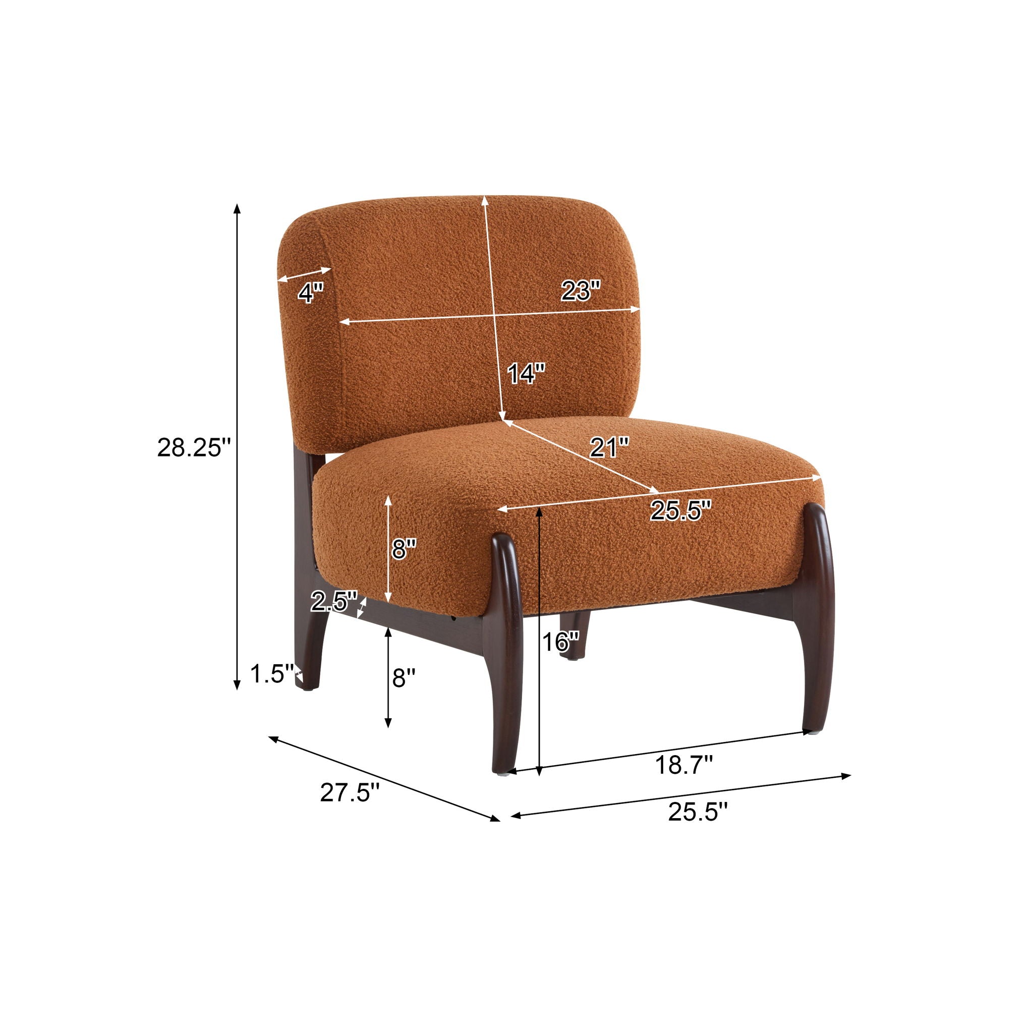 Modern Boucle Lounge Chair With Solid Wood Fram - Best Buy Furniture