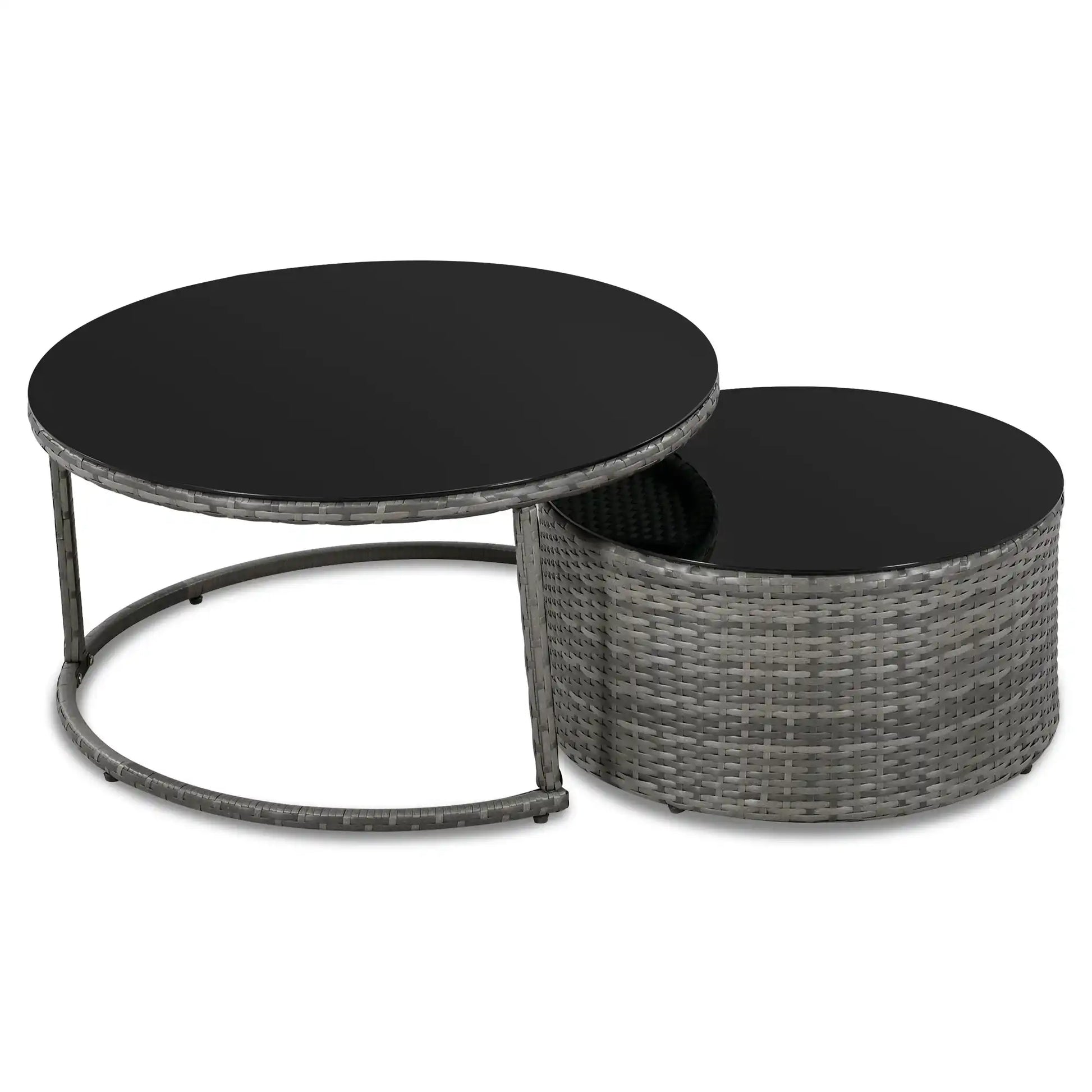 GO 9-Pieces Outdoor Half-moon Patio Sofa Set, Round Sofa Set, Modern Style Sofa, Gray Wicker - Best Buy Furniture