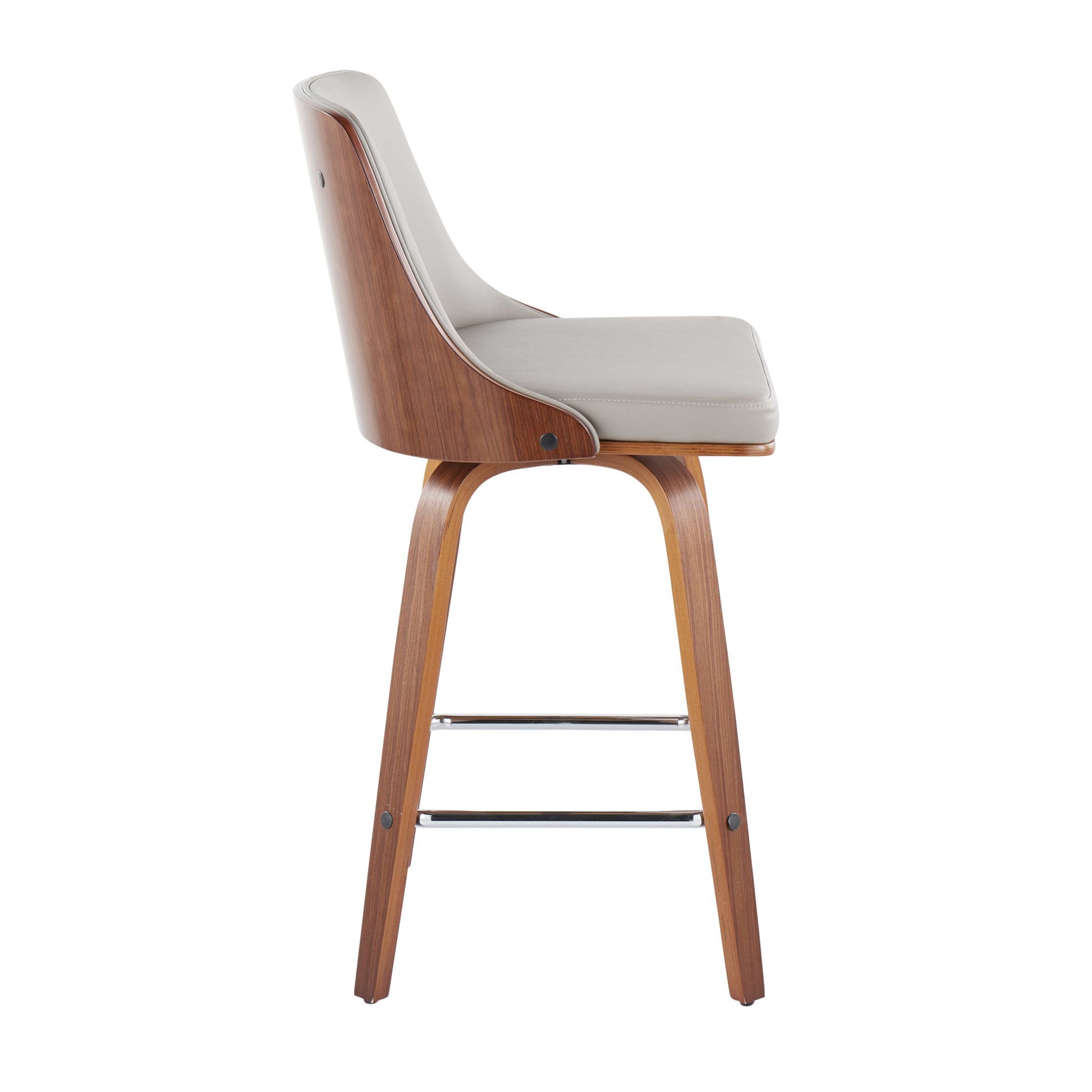 Gianna - Mid Century Modern Fixed Height Counter Stool With Swivel With Square Footrest (Set of 2) - Best Buy Furniture