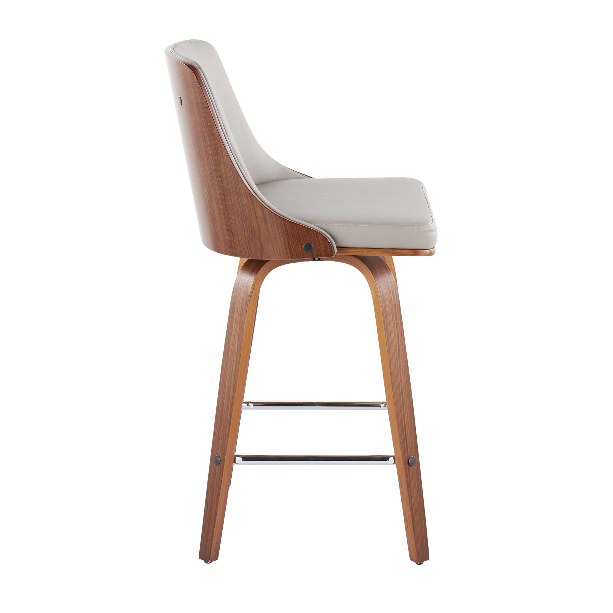Gianna - Mid Century Modern Fixed Height Counter Stool With Swivel With Square Footrest (Set of 2) - Best Buy Furniture