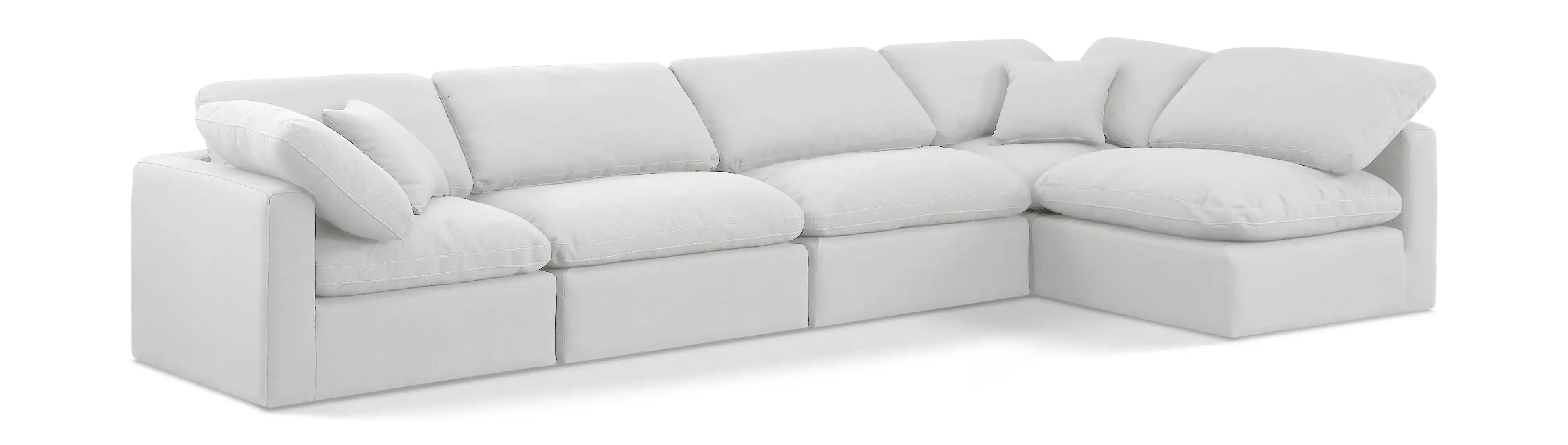 Indulge - Linen 5 Piece Modular Sectional - White - Best Buy Furniture