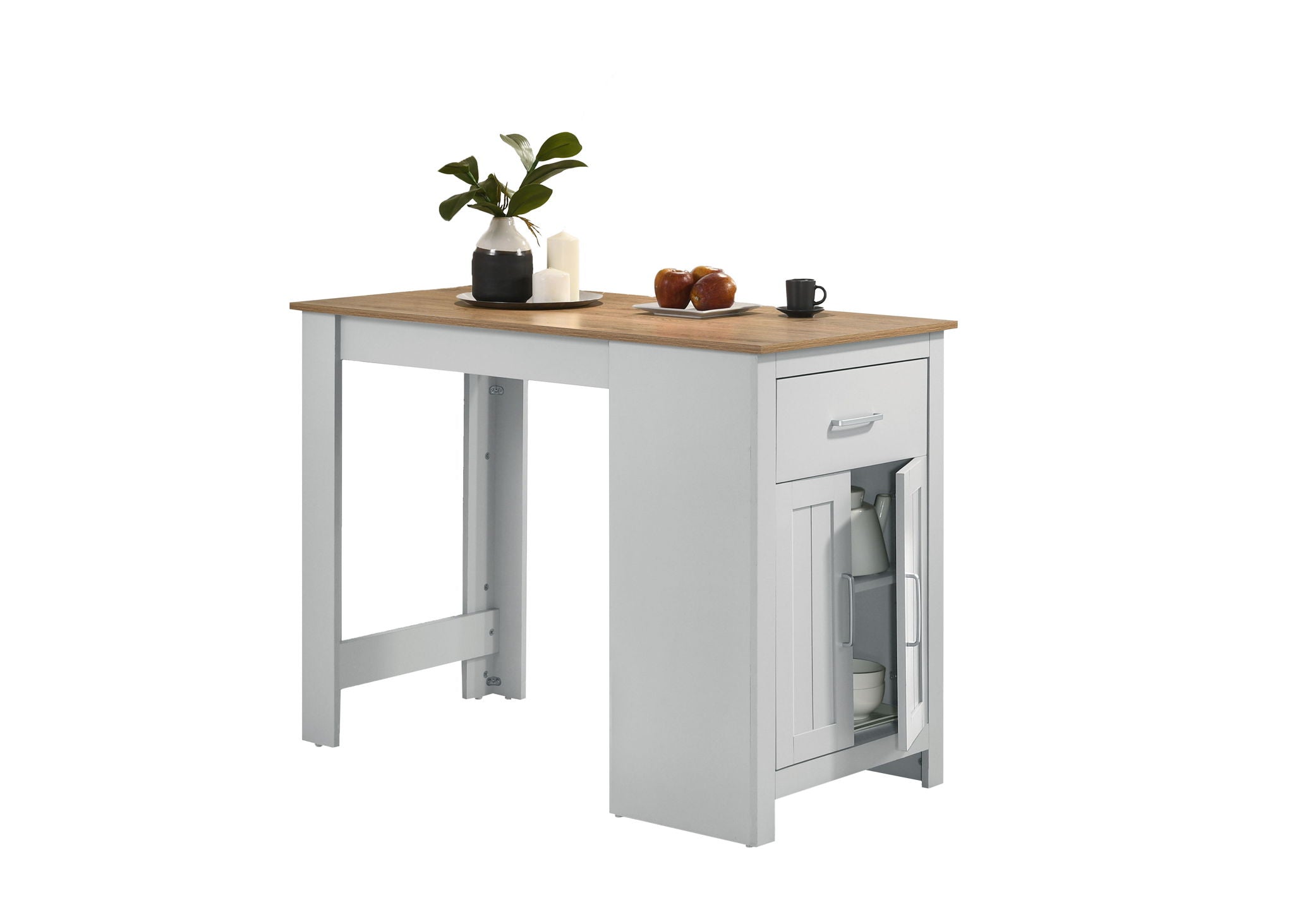 Alonzo - Small Space Counter Height Dining Table With Cabinet And Drawer Storage - Best Buy Furniture