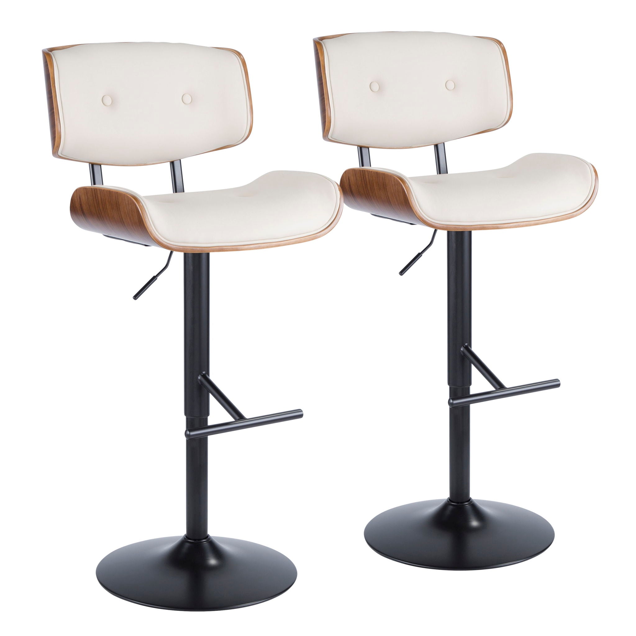 Lombardi - Mid Century Modern Adjustable Barstool - Best Buy Furniture