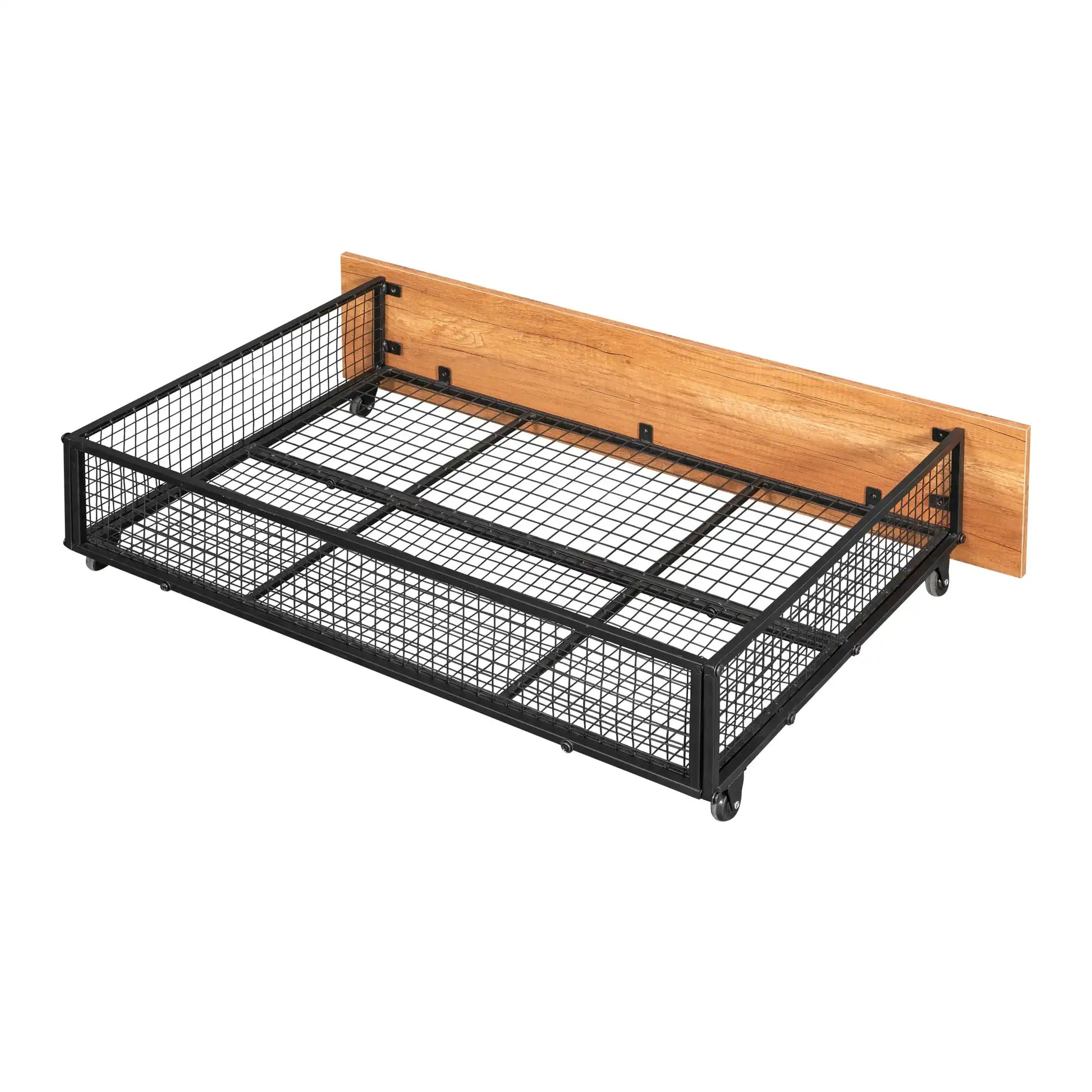Full Over Twin & Twin Bunk Bed, Metal Triple Bunk Bed with Drawers and Guardrails, Black - Best Buy Furniture