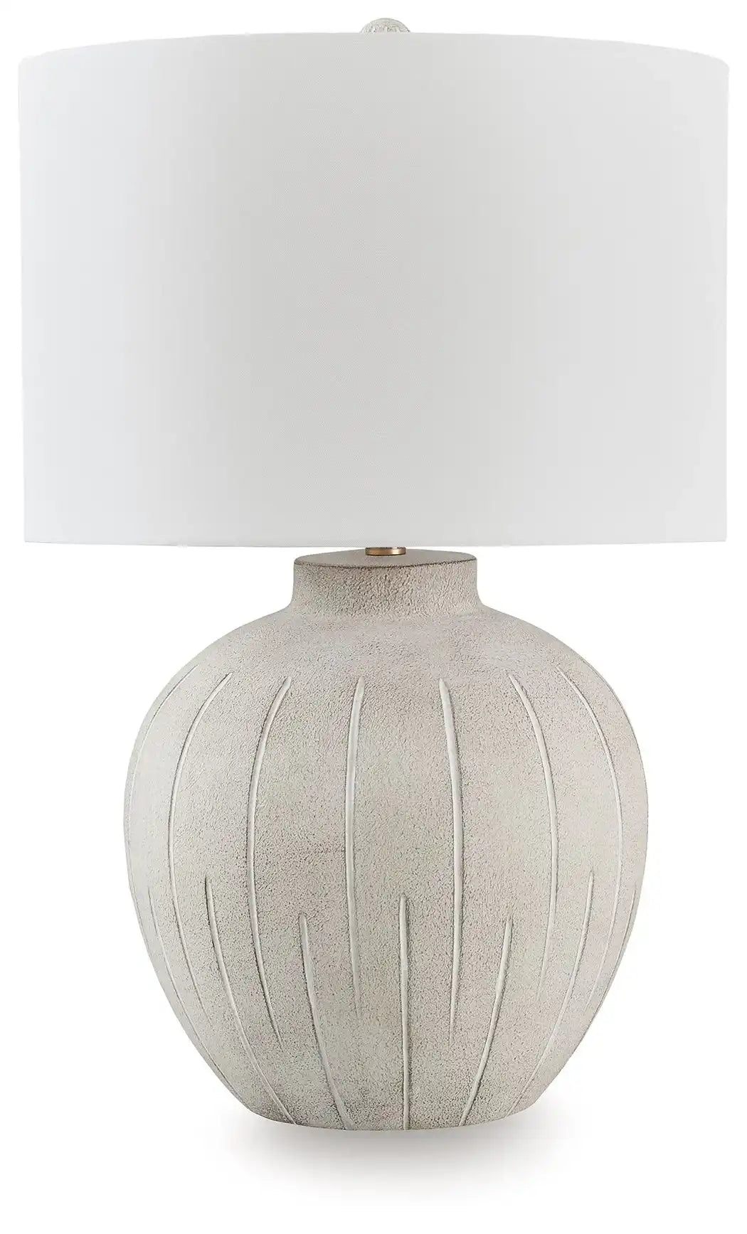 Calbert - Poly Table Lamp - Warm Gray - Best Buy Furniture