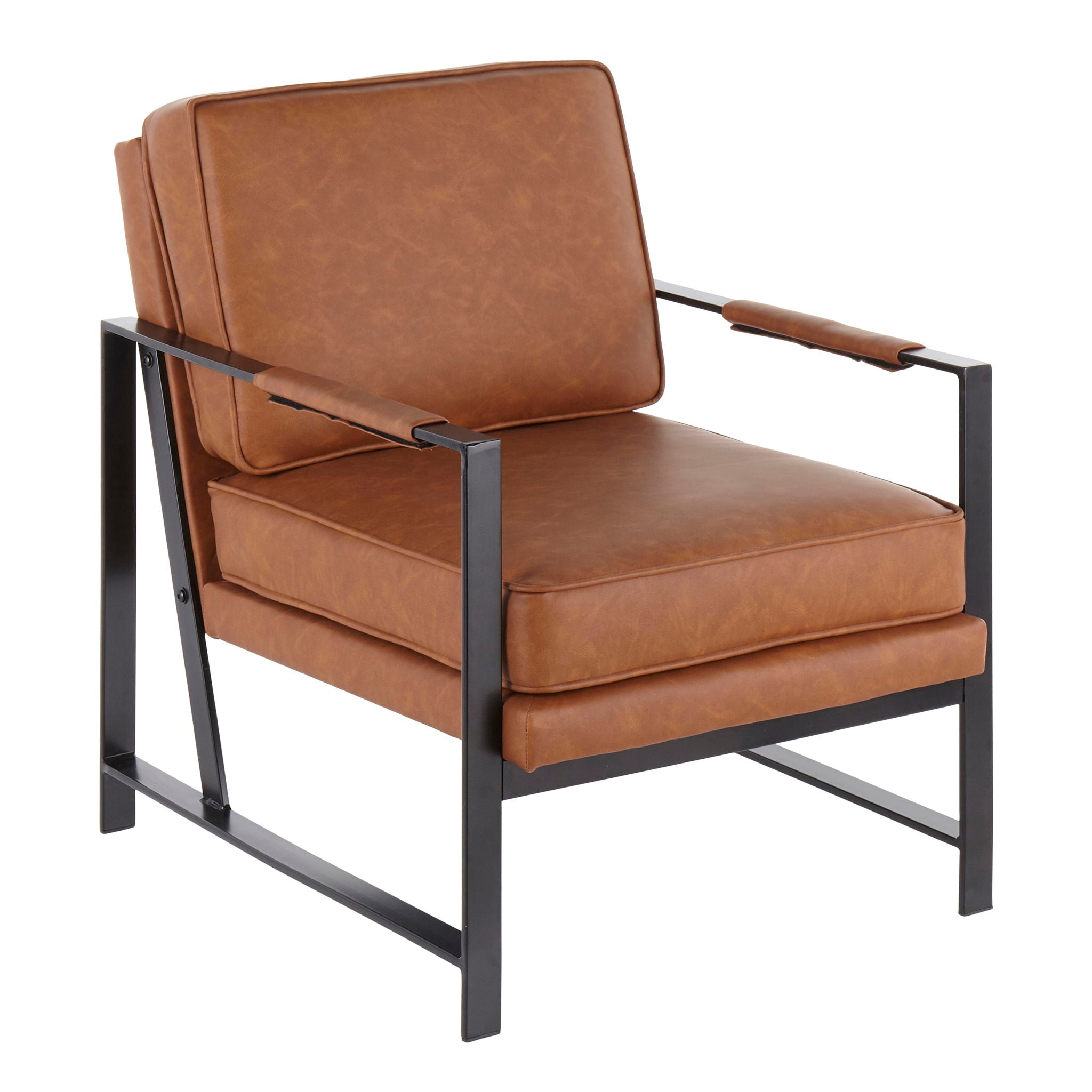 Franklin - Contemporary Arm Chair - Black / Camel - Best Buy Furniture