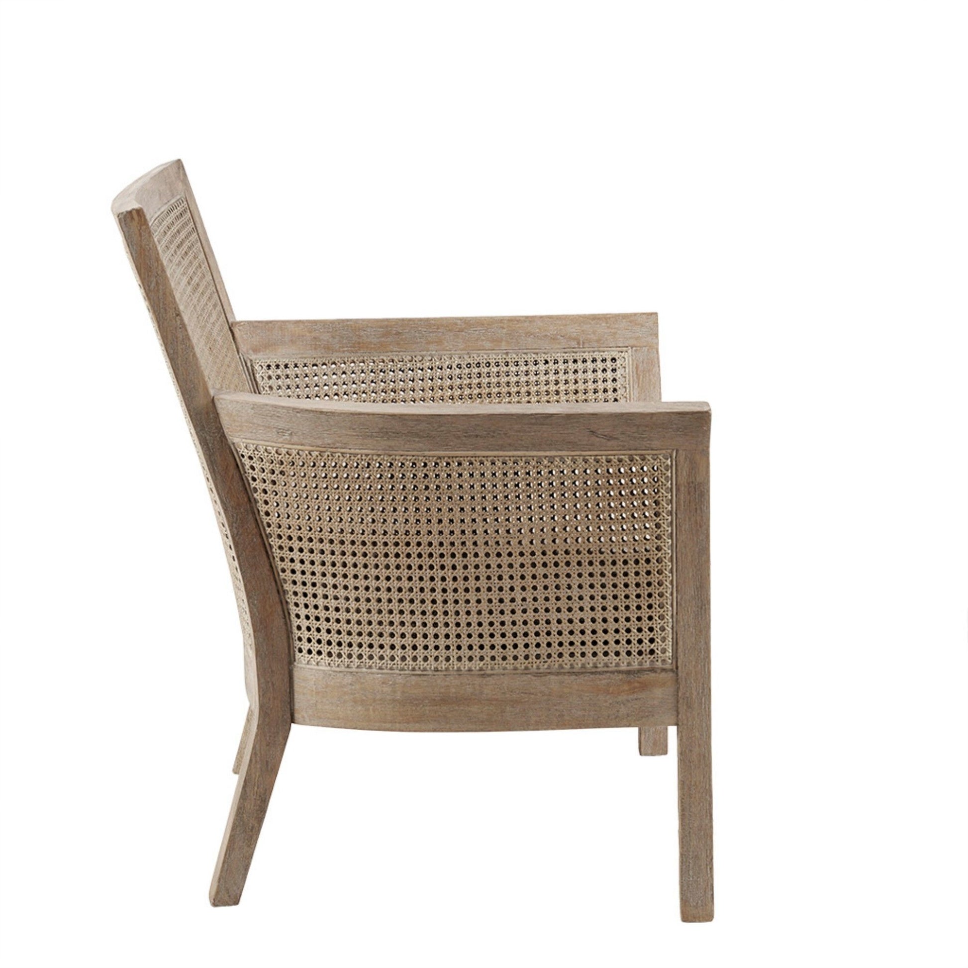 Cane Armchair With High Density Foam - Cream / Reclaimed Natural - Best Buy Furniture