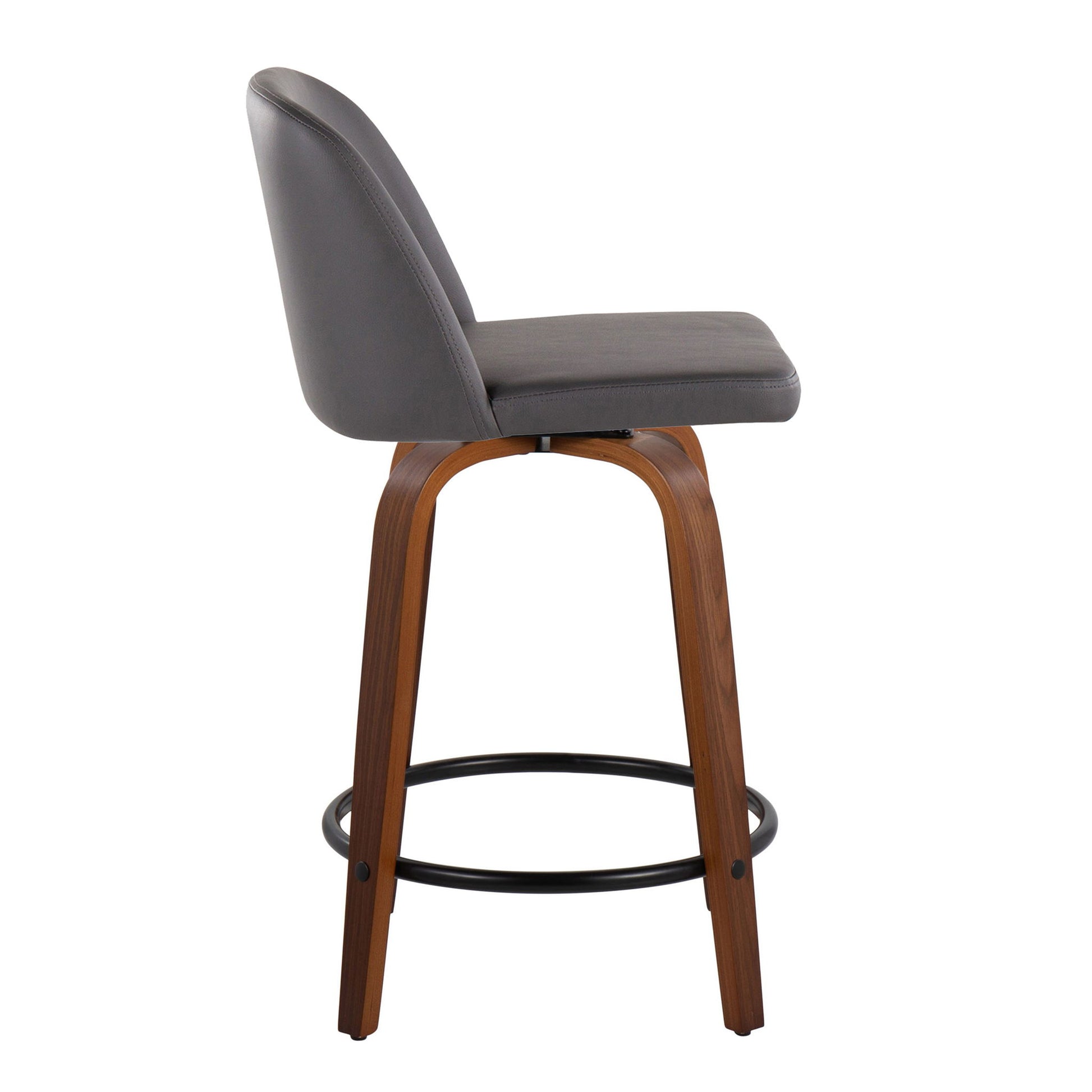 Toriano - Mid Century Modern, Fixed Height Counter Stool & Swivel And Round Footrest (Set of 2) - Best Buy Furniture