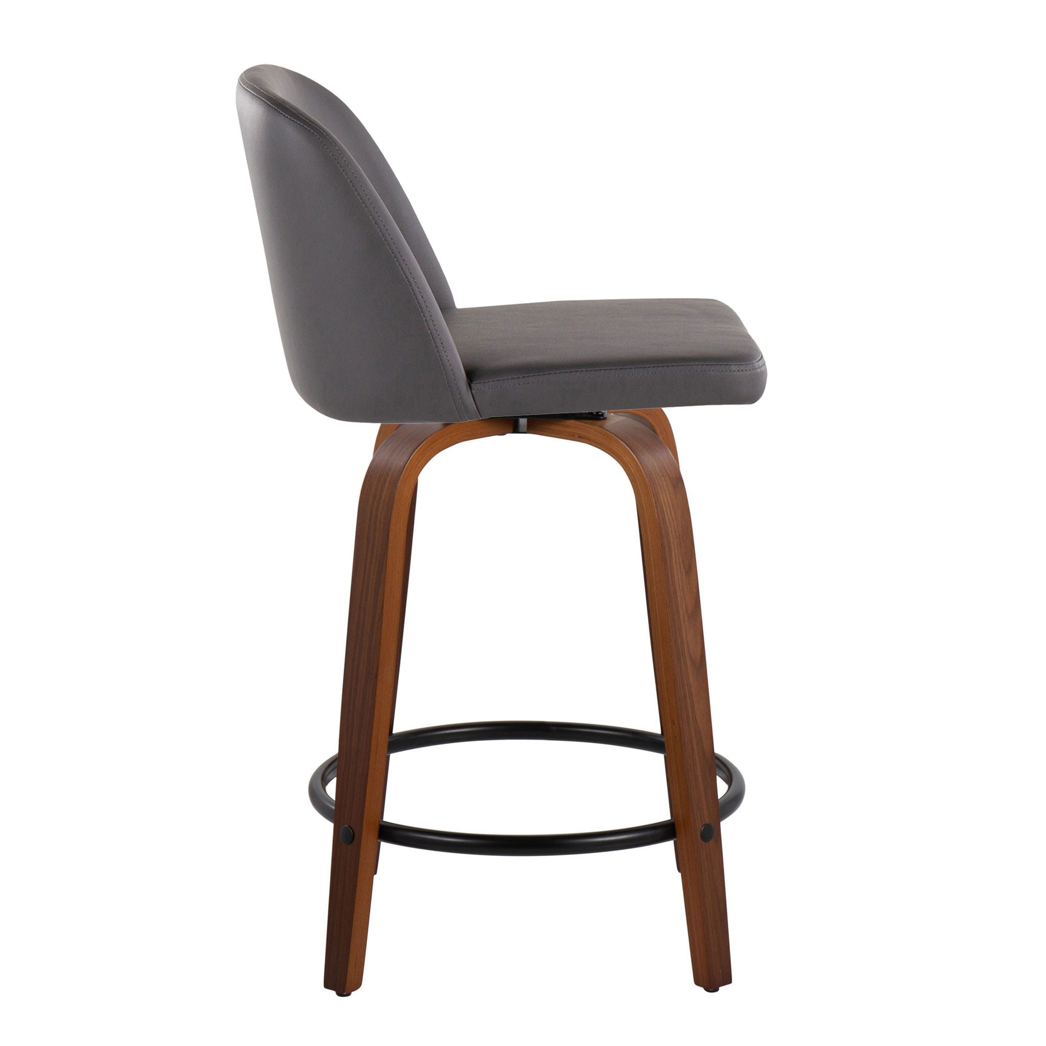 Toriano - Mid Century Modern, Fixed Height Counter Stool & Swivel And Round Footrest (Set of 2) - Best Buy Furniture