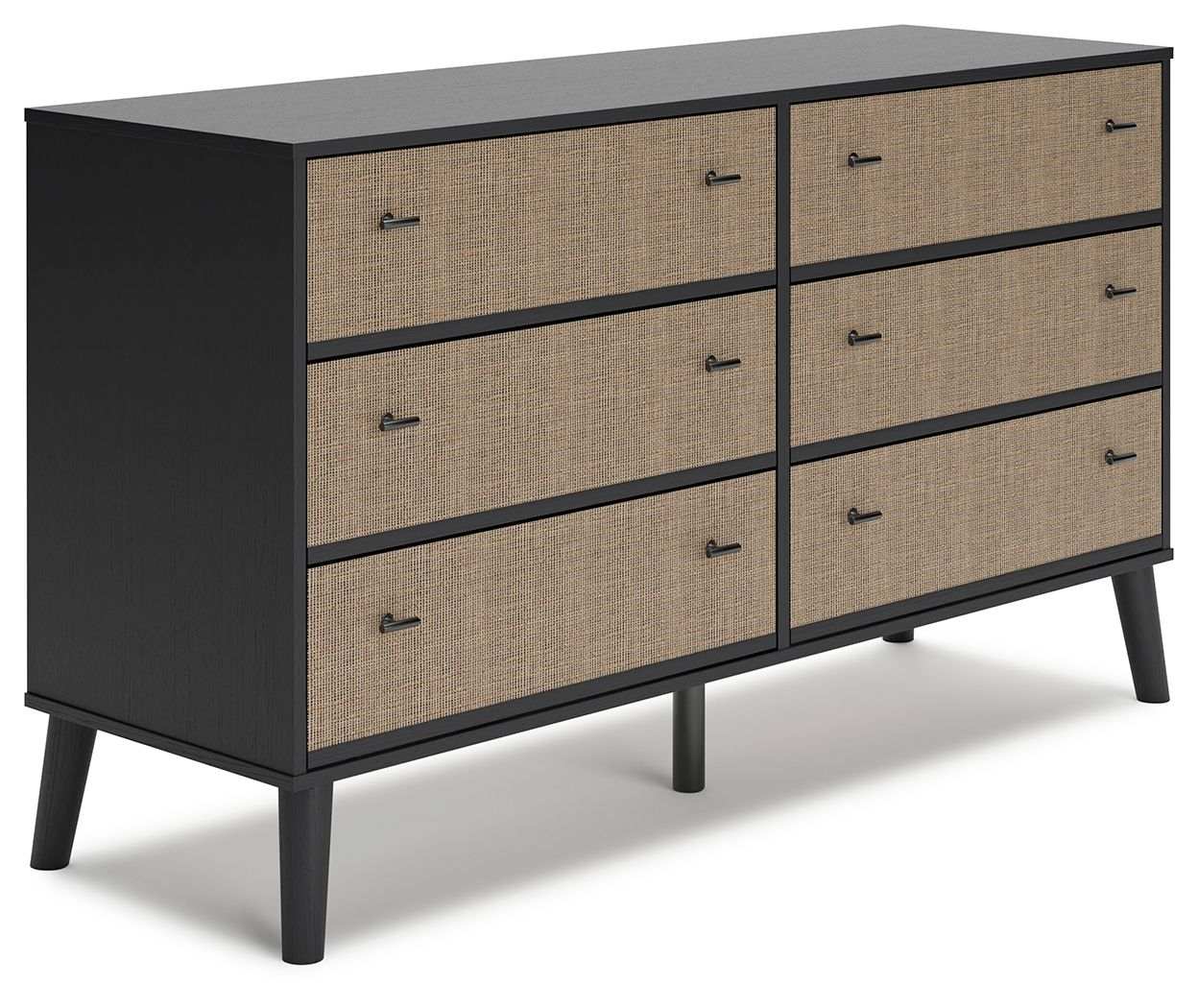 Charlang - Six Drawer Dresser - Black / Gray - Best Buy Furniture