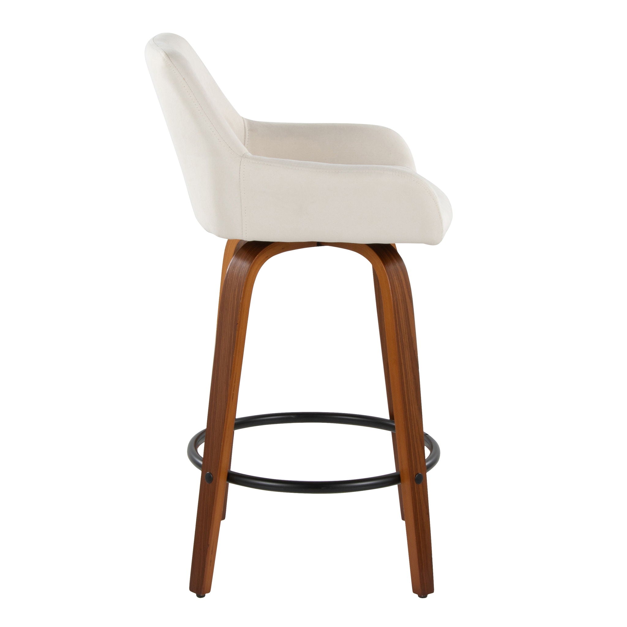 Daniella - Contemporary Fixed Height Counter Stool With Swivel With Round Footrest (Set of 2) - Best Buy Furniture
