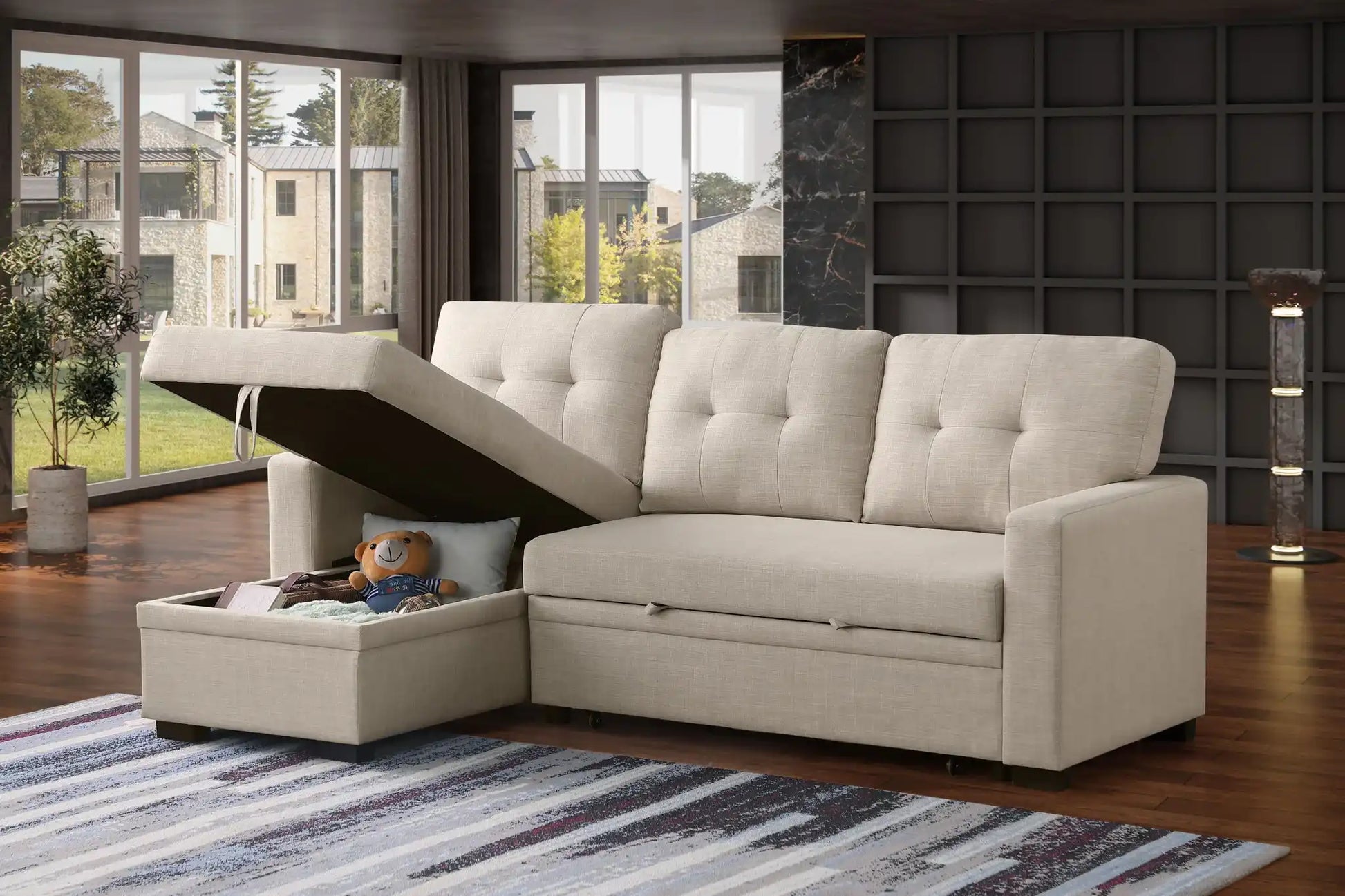 Elegant Storage Sofa - Beige - Best Buy Furniture