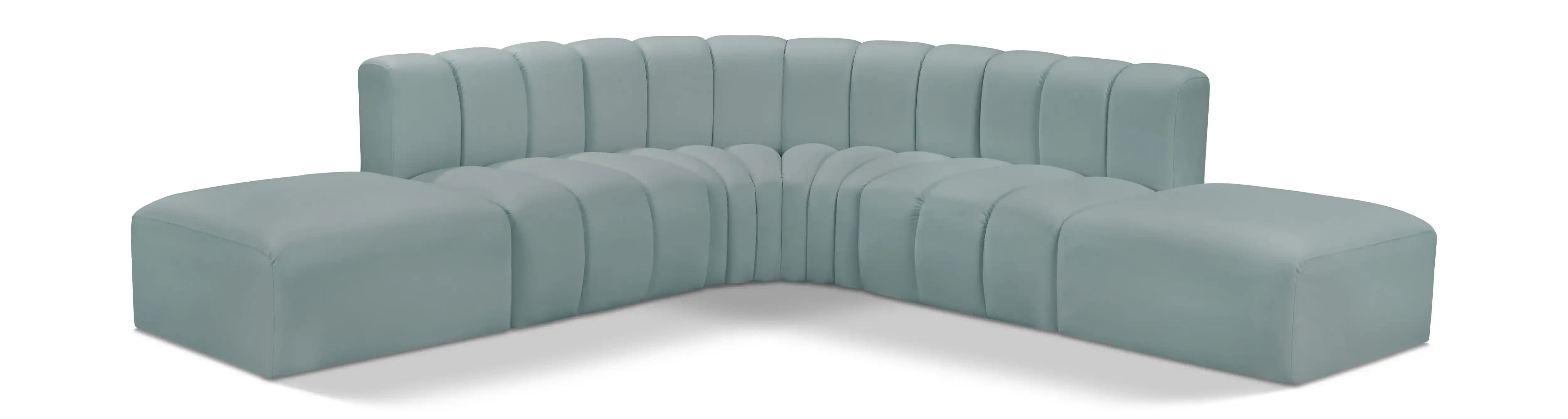 Arc - Faux Leather 6 Piece Corner Modular Sofa - Best Buy Furniture