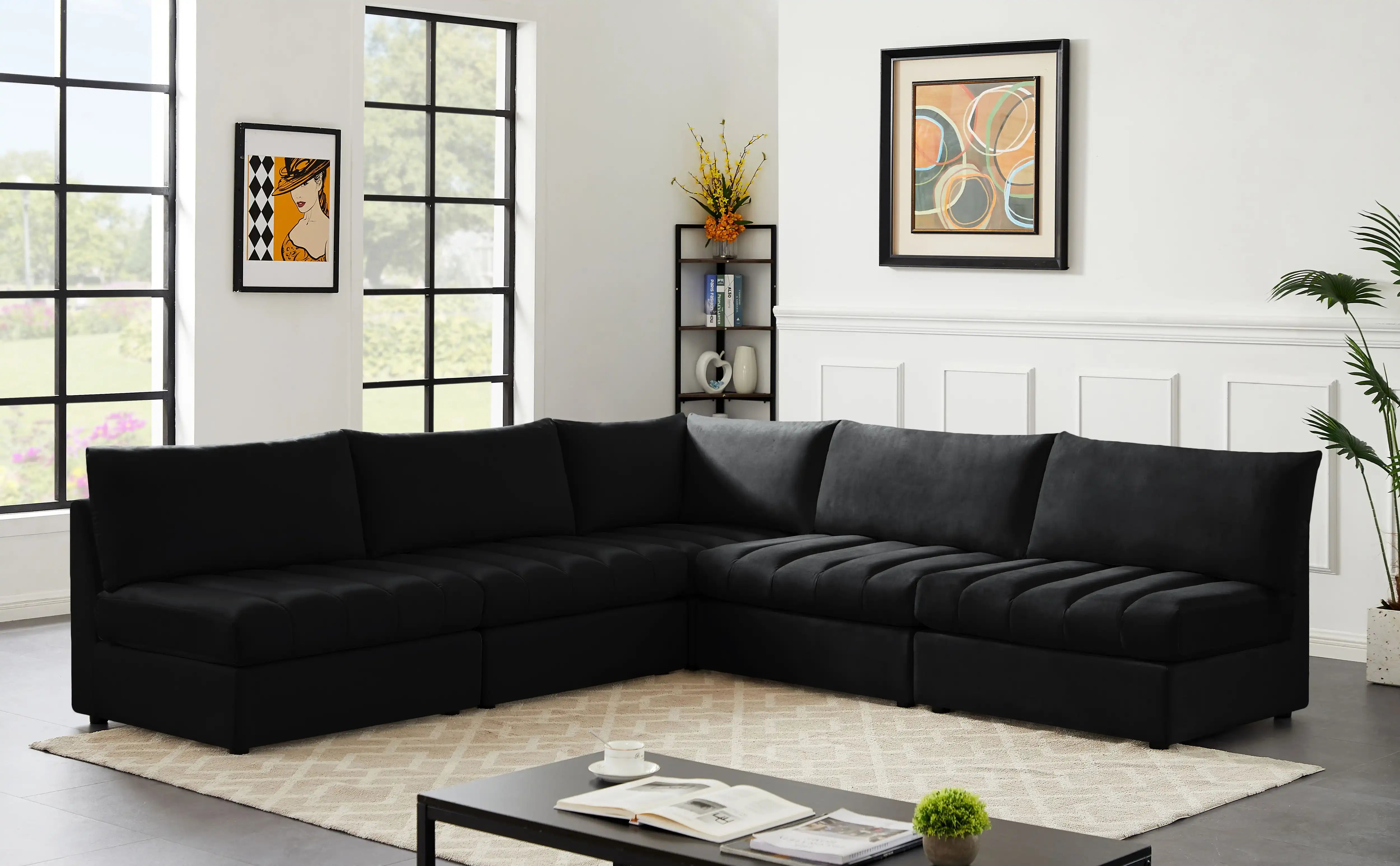 Jacob - Modular Corner Armless Sectional 5 Piece - Best Buy Furniture