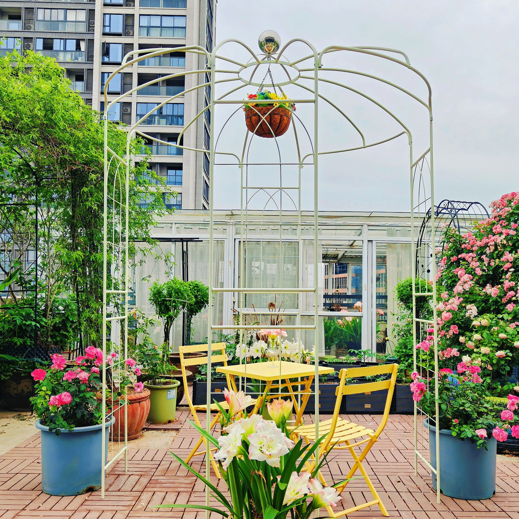 Metal Garden Arch Iron Garden Arbors Gazebo Dia High Birdcage Shape Pergola Pavilion For Wedding Ceremony - Best Buy Furniture