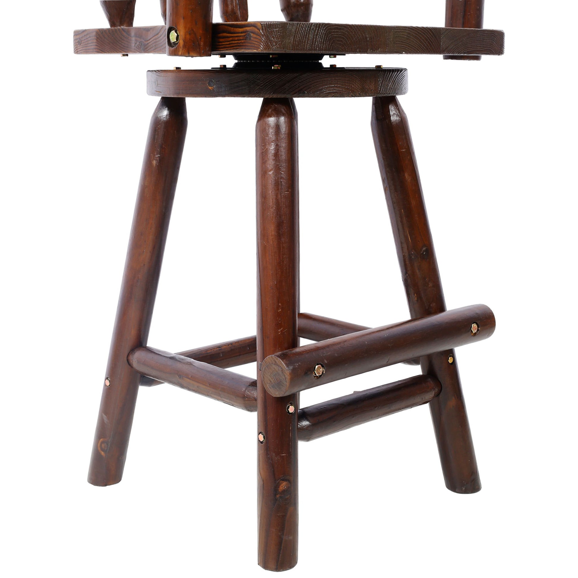 Rustic Bar Stool, Fir Wood Construction, Wide Armrest - Best Buy Furniture