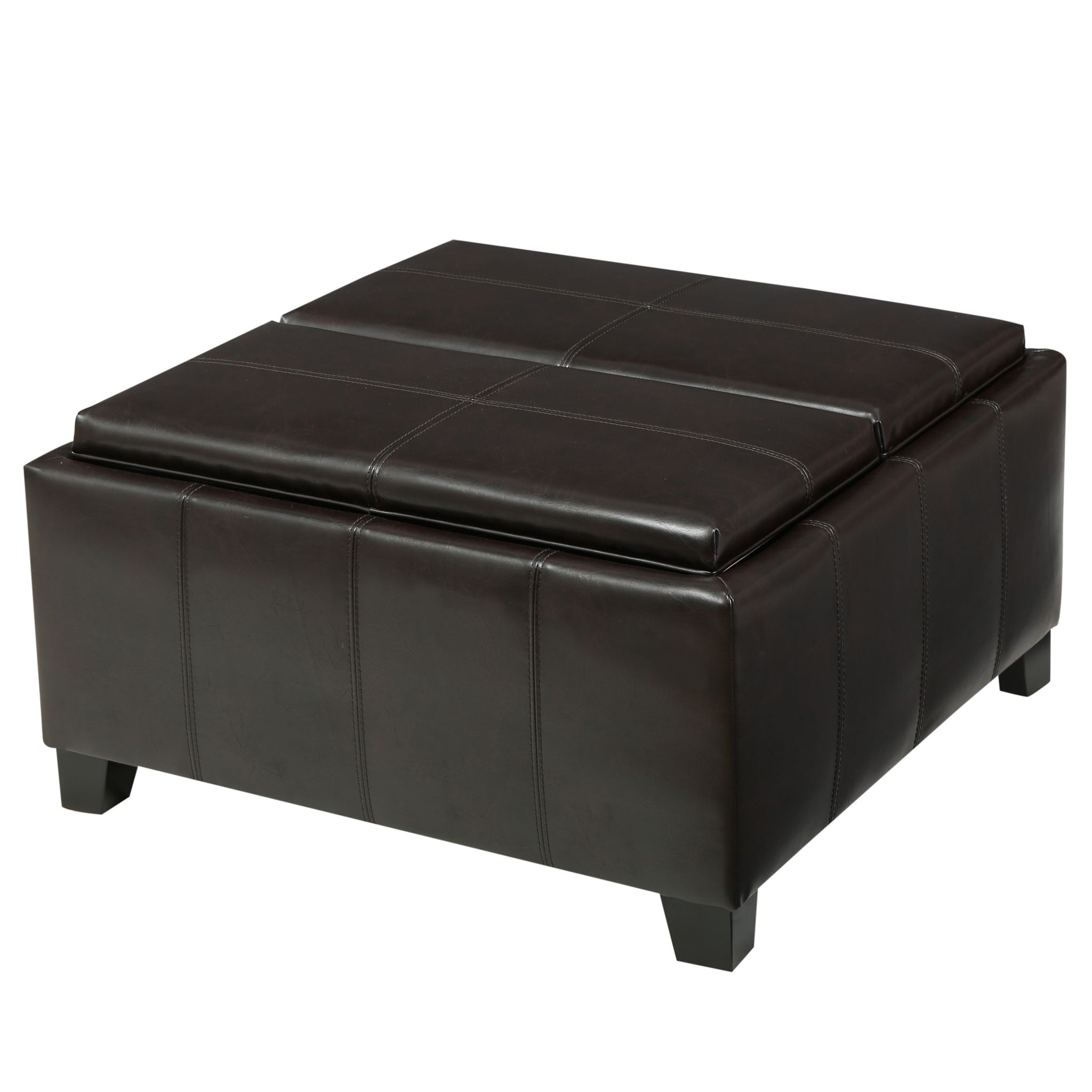 Contemporary Ottoman With Storage And Tray Tops - Brown - Best Buy Furniture