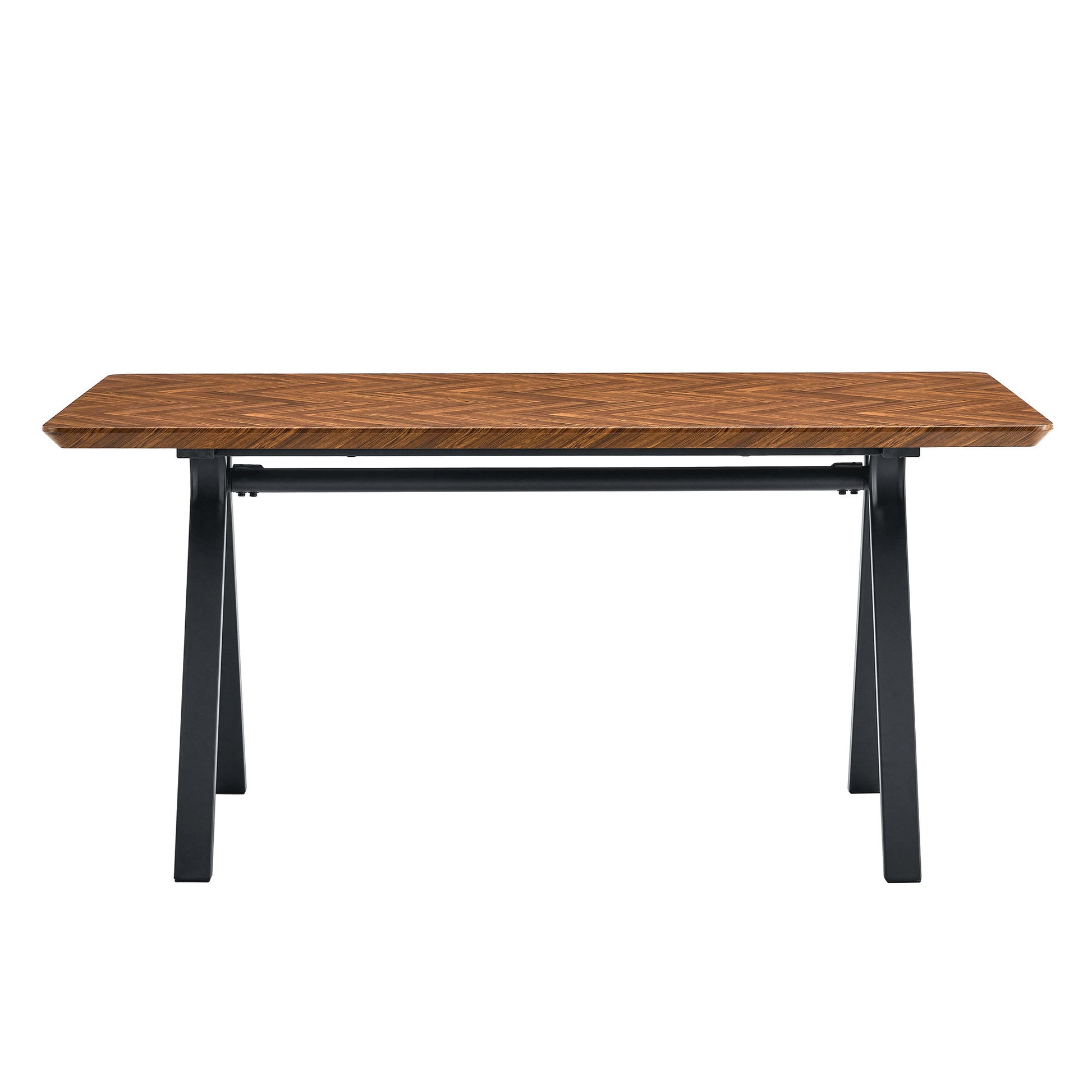 Herringbone Pattern Dining Table A Perfect Match For Modern Minimalist And Industrial Home Styles - Walnut - Best Buy Furniture