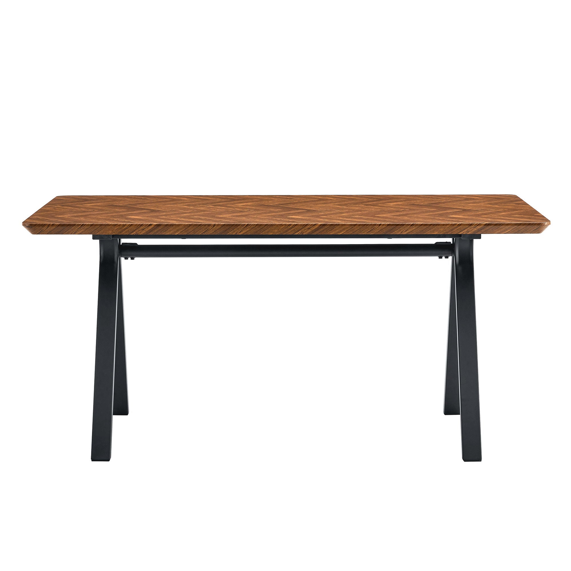 Herringbone Pattern Dining Table A Perfect Match For Modern Minimalist And Industrial Home Styles - Walnut - Best Buy Furniture