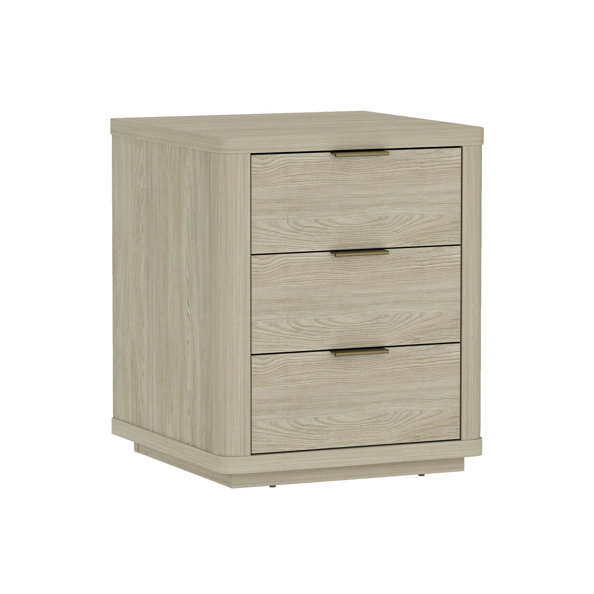Evelyn - Nightstand With 3 Drawers, Smooth Rounded Edges