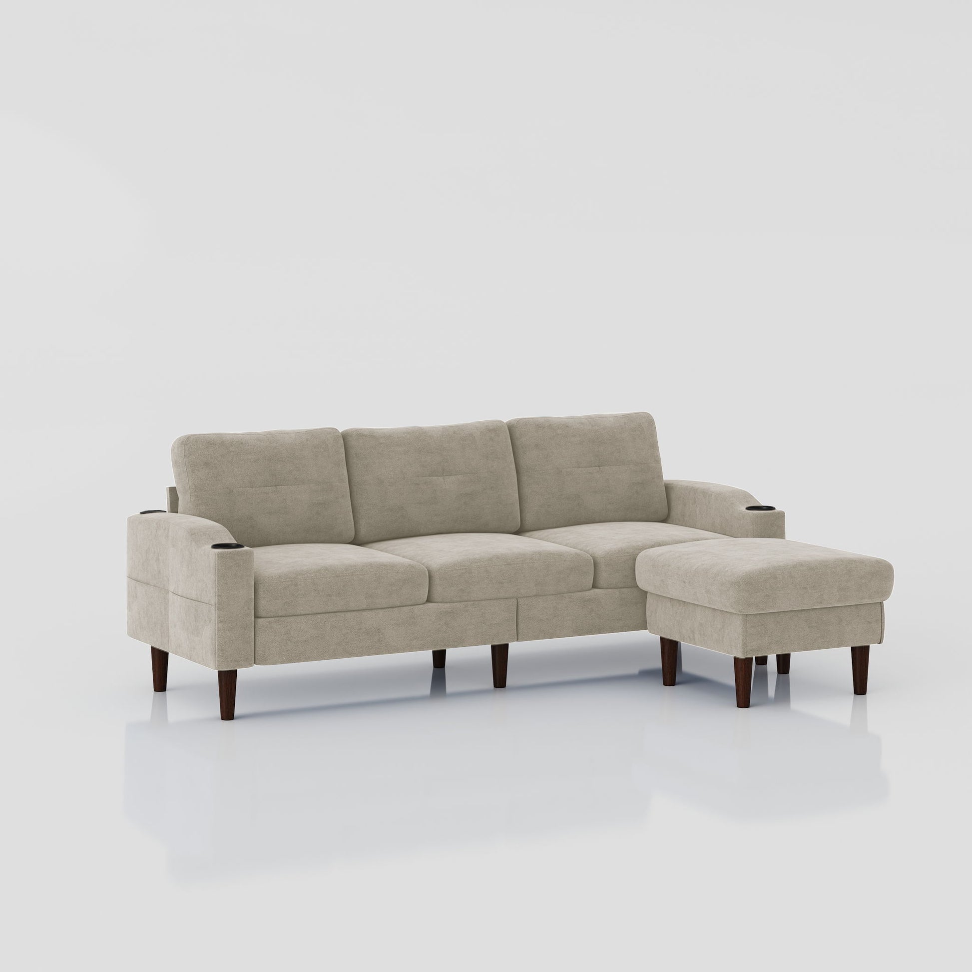 3 Seater Convertible Combination L Shaped Sofa With Footstools With Storage - Best Buy Furniture