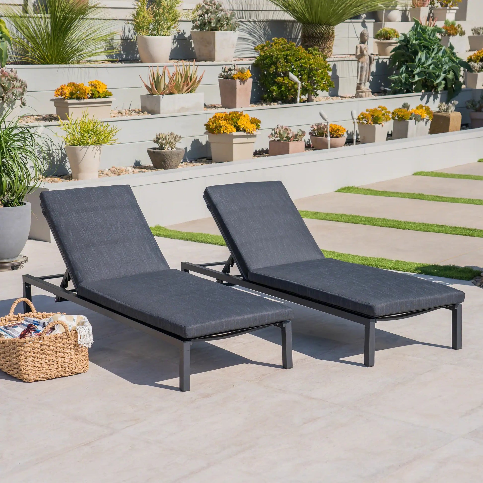 NAVAN CHAISE LOUNGE - DARK GREY SET OF 2 - Best Buy Furniture