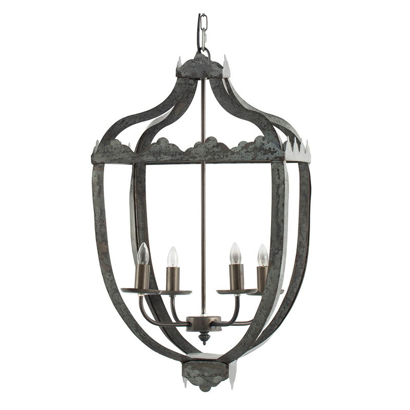 4 Light Metal Chandelier, Hanging Light Fixture With Adjustable Chain For Kitchen, Bulb Not Included - Gray - Best Buy Furniture