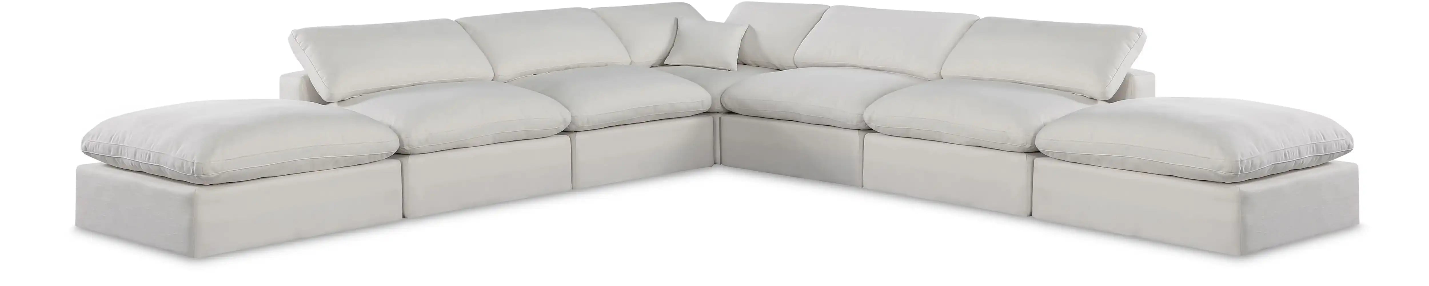 Comfy - 7 Piece Linen Modular Corner Sectional - Best Buy Furniture