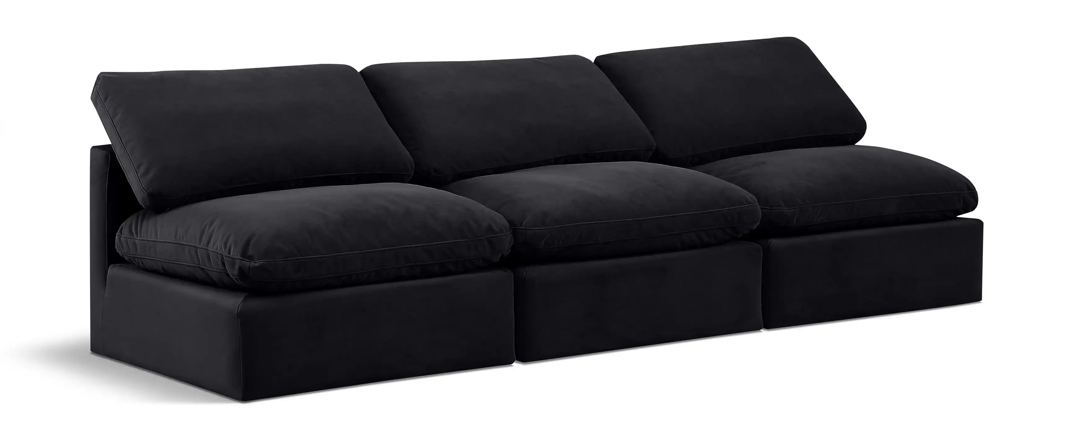 Indulge - Velvet 3 Seat Modular Armless Sofa - Best Buy Furniture