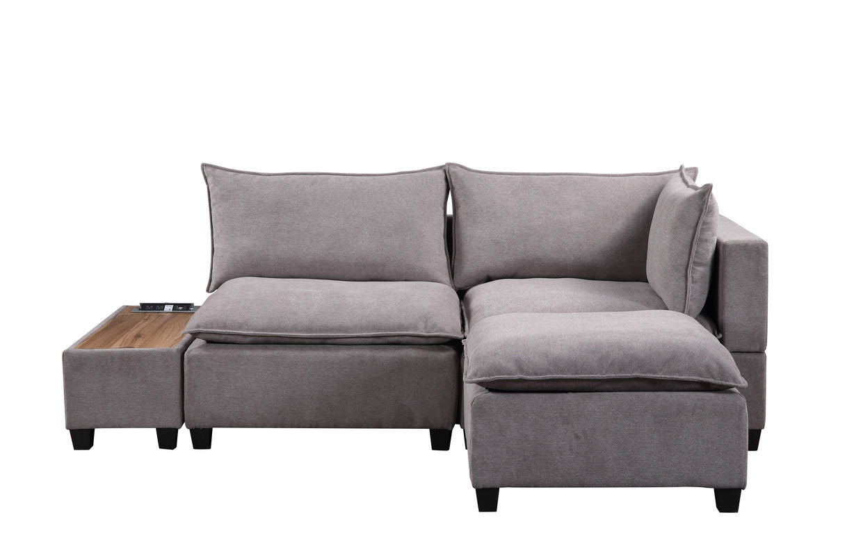 Madison - Fabric Reversible Sectional Sofa Ottoman - Best Buy Furniture