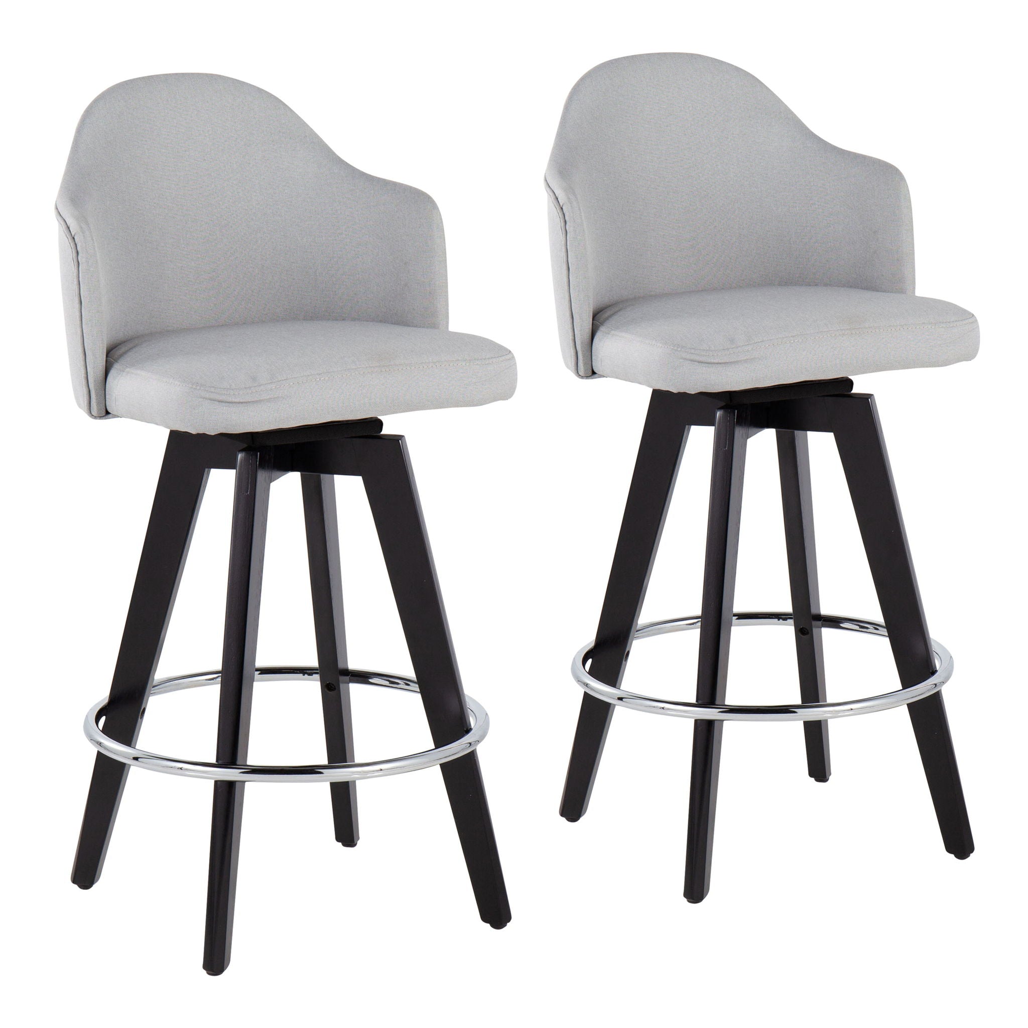 Ahoy - Contemporary Fixed Height Counter Stool With Round Footrest (Set of 2) - Best Buy Furniture