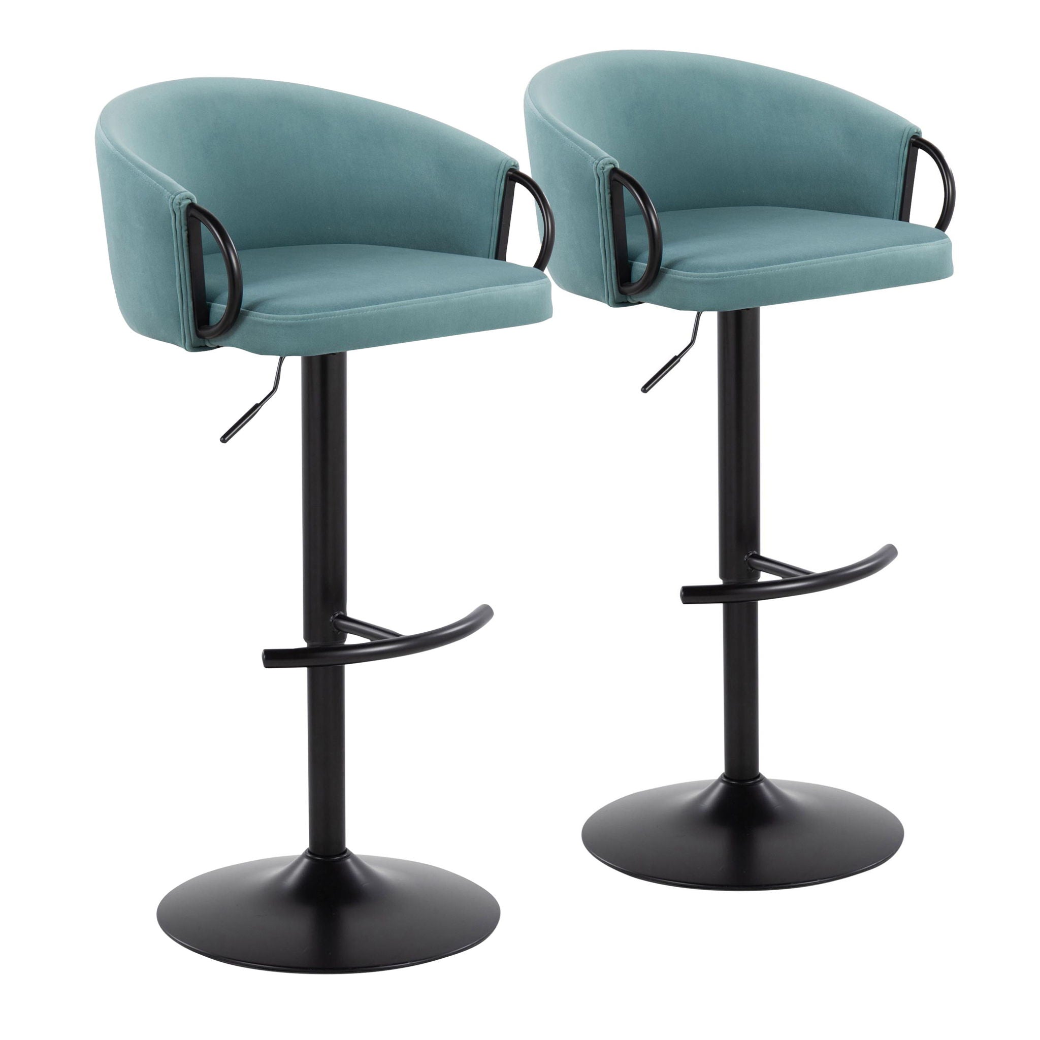 Claire - Contemporary Adjustable Barstool With Swivel With Rounded T Footrest (Set of 2) - Best Buy Furniture