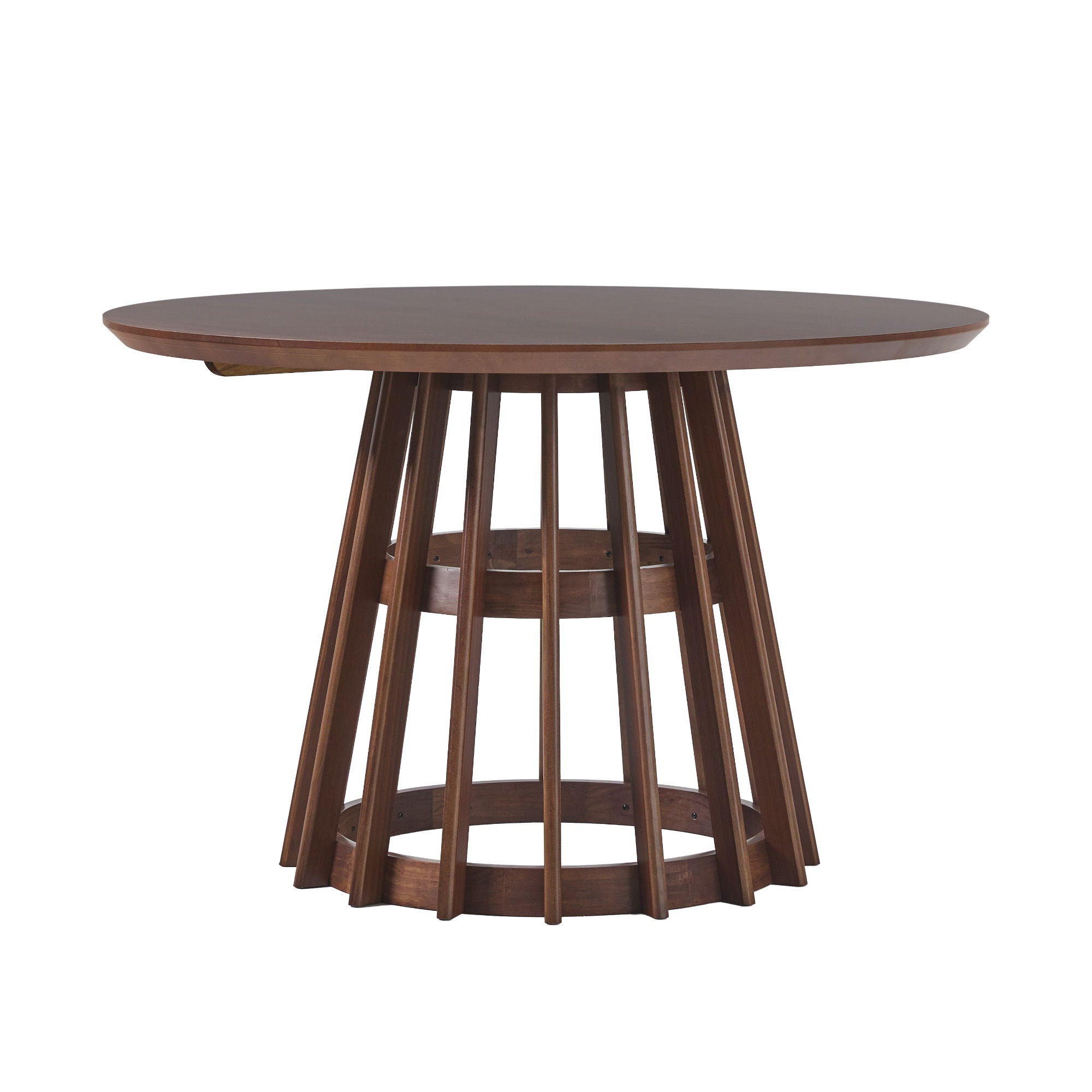 Round Dining Table With Pedestal Base - Brown - Best Buy Furniture