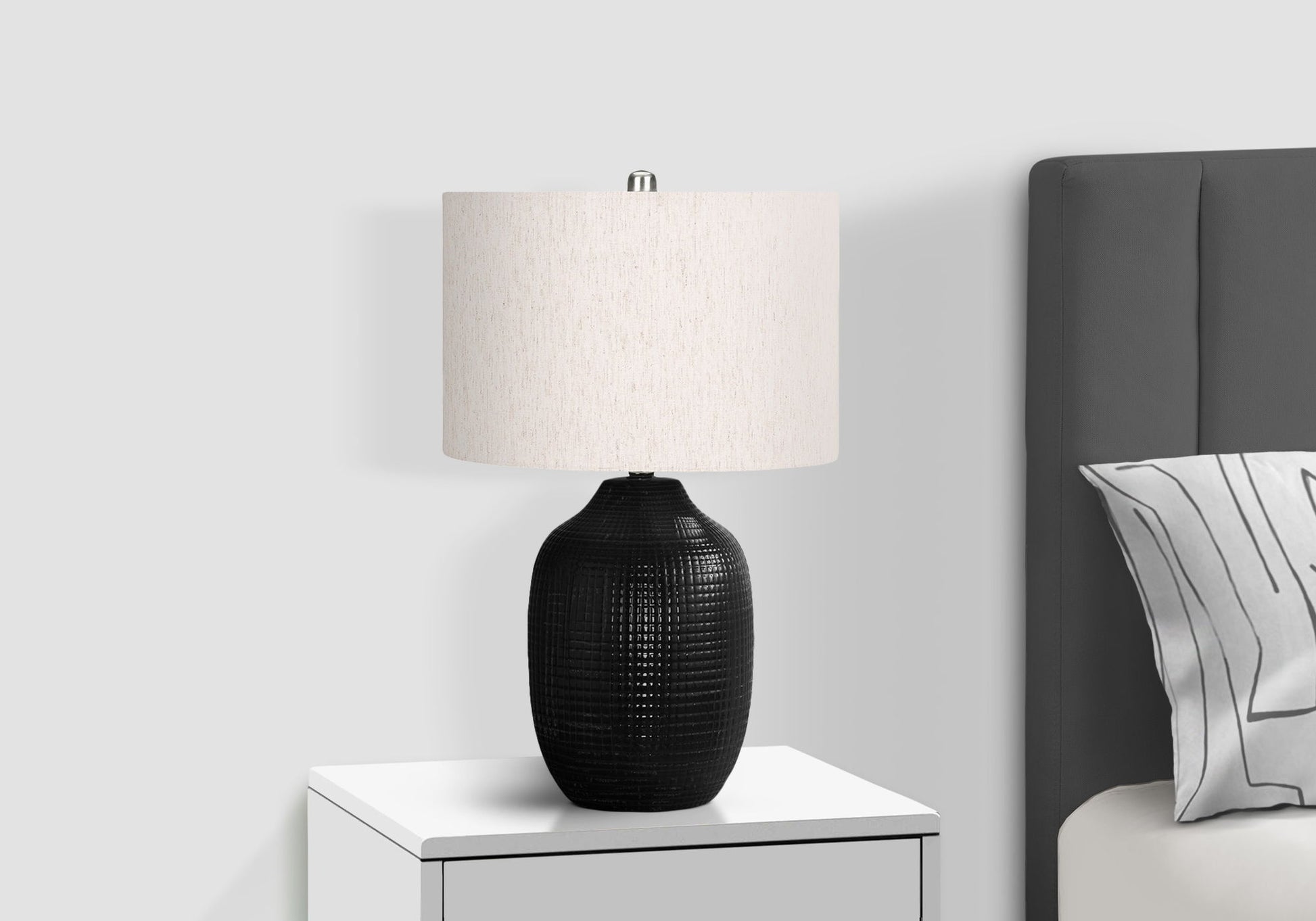 Lighting, Table Lamp, Ceramic, Contemporary - Black / Cream - Best Buy Furniture