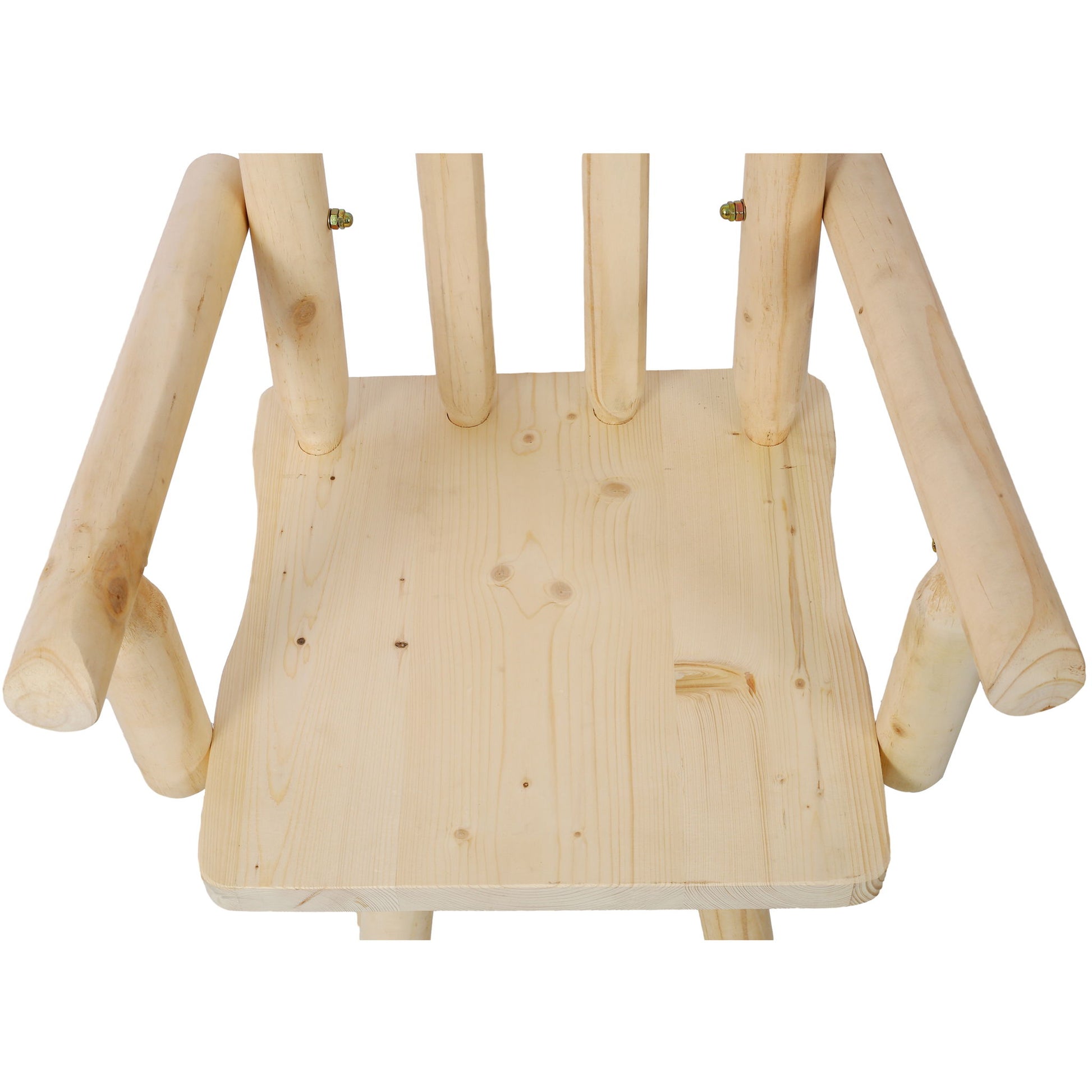 Rustic Bar Stool, Fir Wood Construction, Wide Armrest - Best Buy Furniture