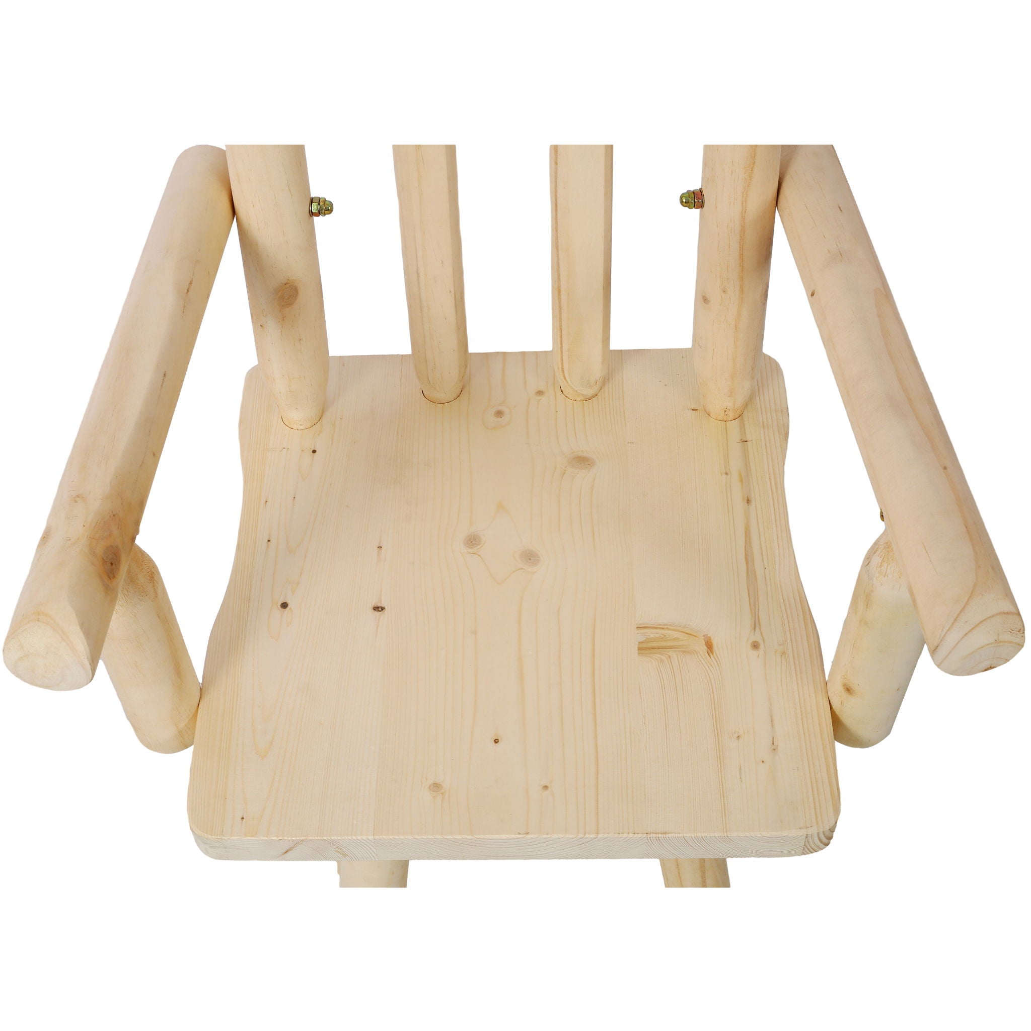 Rustic Bar Stool, Fir Wood Construction, Wide Armrest - Best Buy Furniture