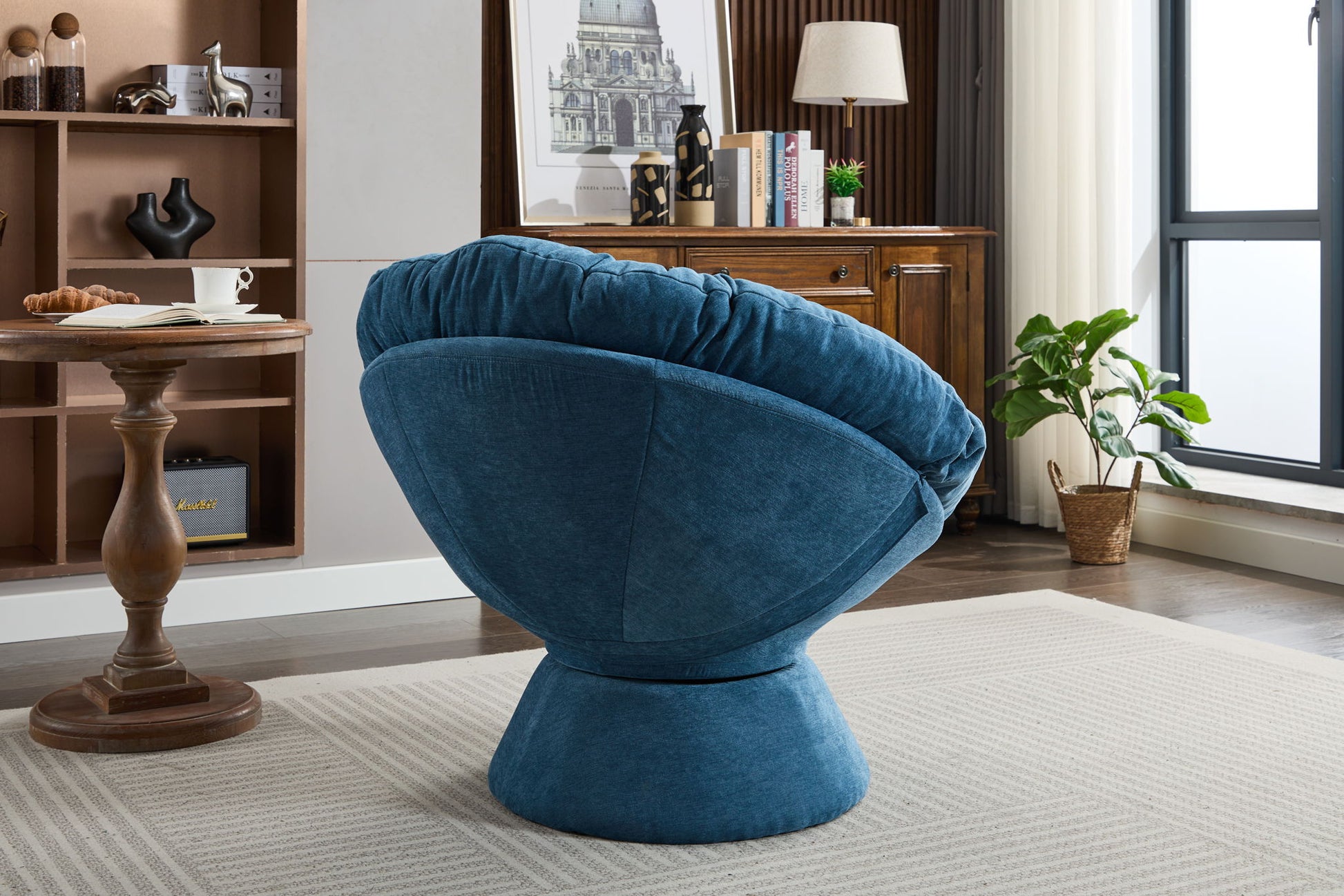 Oversized Swivel Accent Chair, 360 Swivel Barrel Chair, Papasan Chair For Living Room Bedroom - Best Buy Furniture