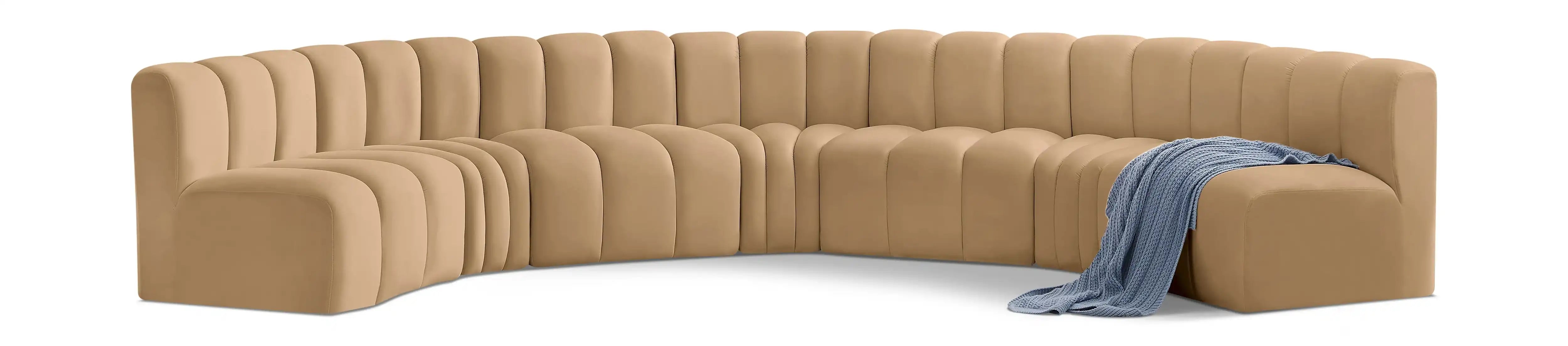 Arc - Velvet 7 Piece U-Shaped Modular Sofa - Best Buy Furniture