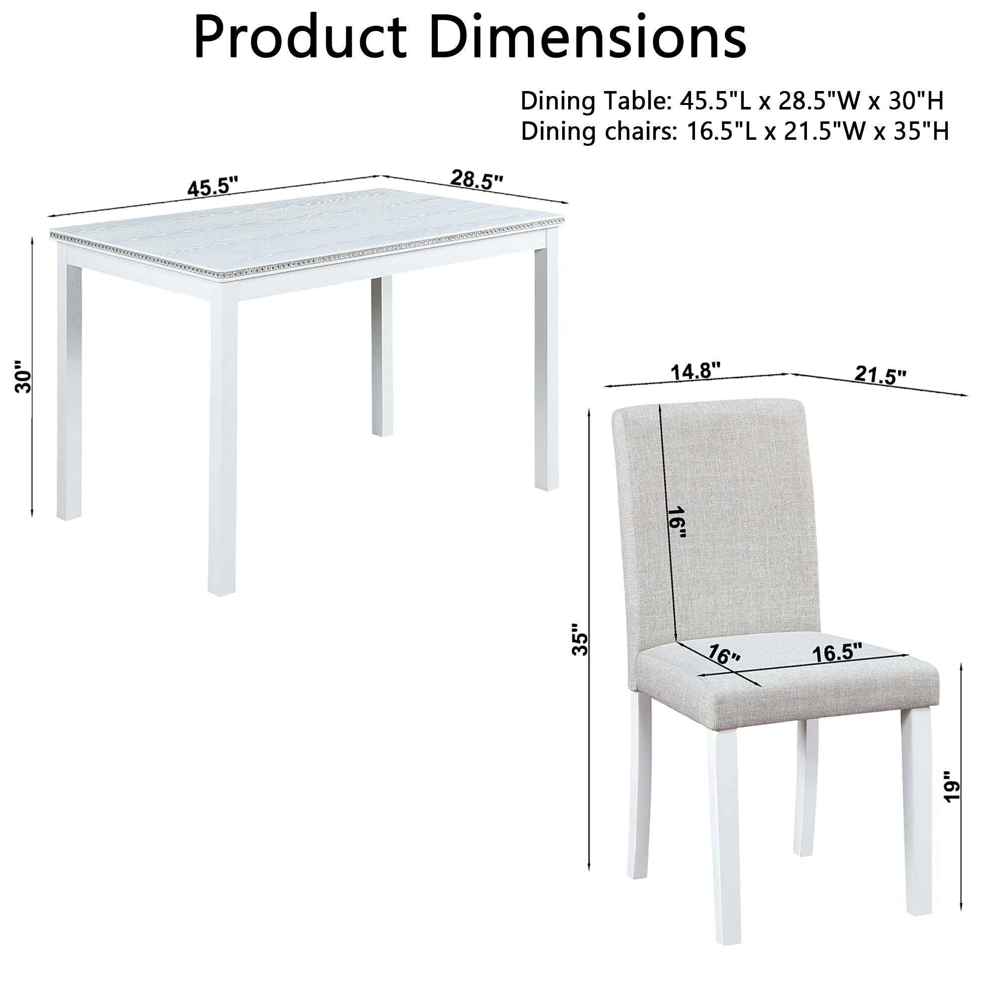 Dining Table Set With Crystal Decoration And Upholstered Chairs - Best Buy Furniture