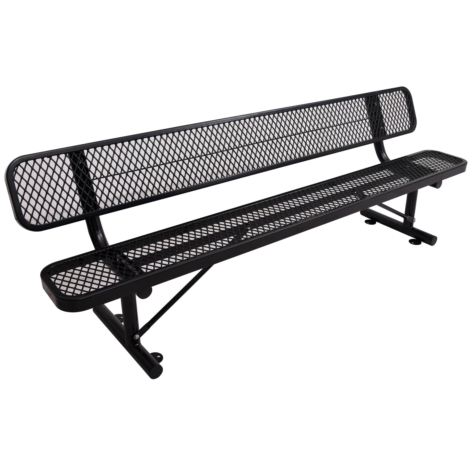 6' Outdoor Steel Bench With Backrest - Best Buy Furniture