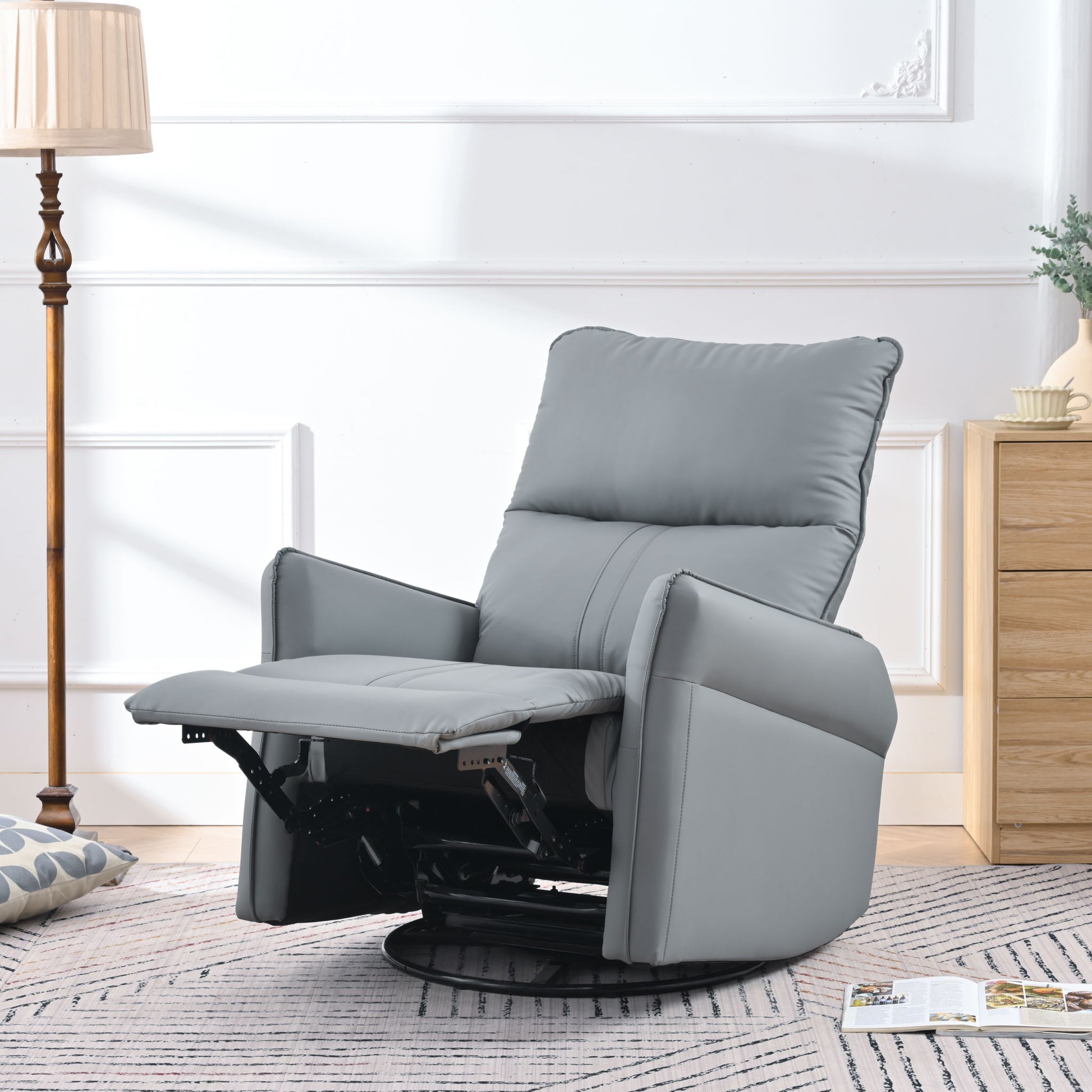 360° Modern Small Rocking Swivel Recliner Chair With Side Pocket - Best Buy Furniture