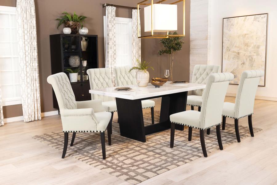 Osborne - Marble Top Dining Table - Rustic Espresso - Best Buy Furniture