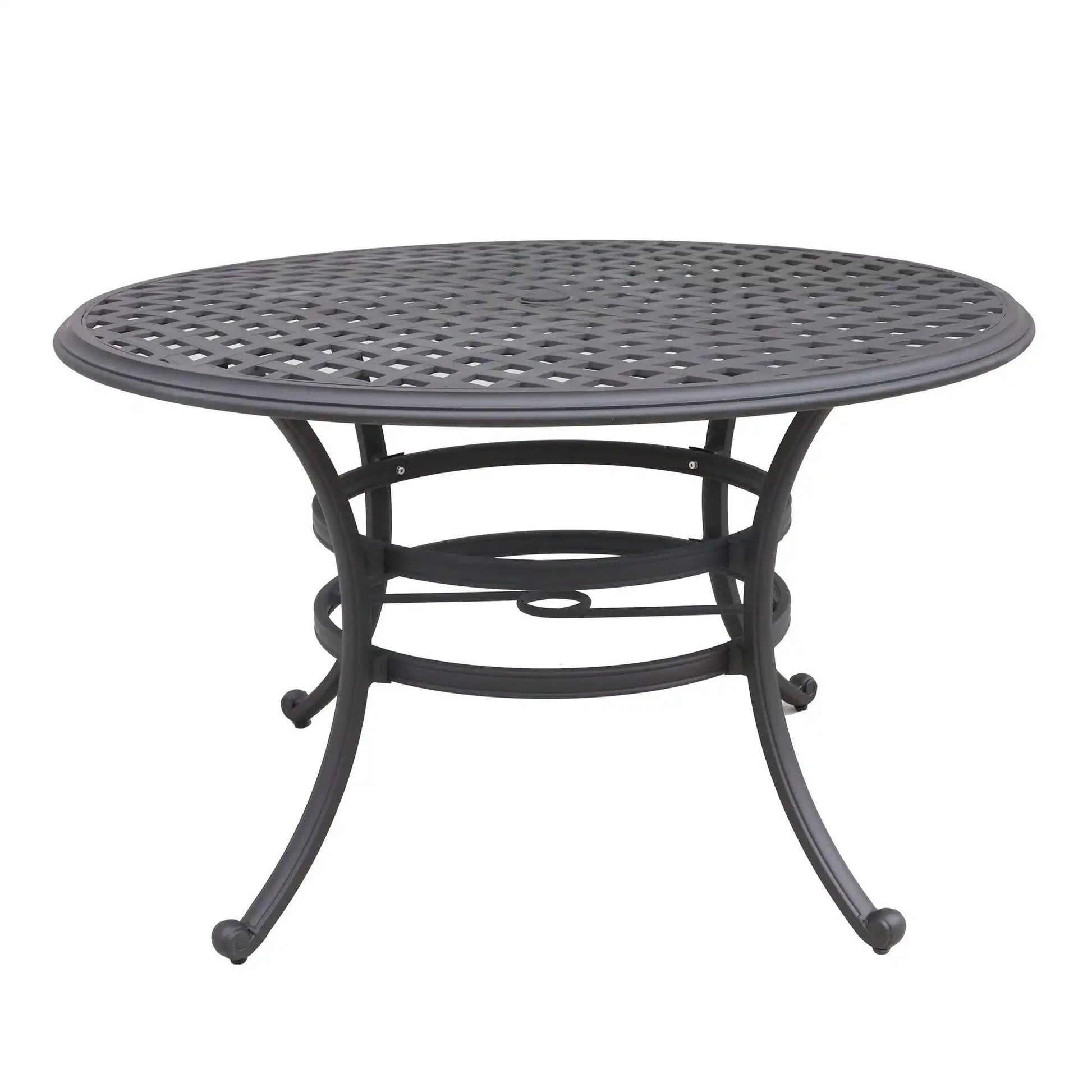 Round 49" Long Aluminum Dining Set With Cushions - Best Buy Furniture