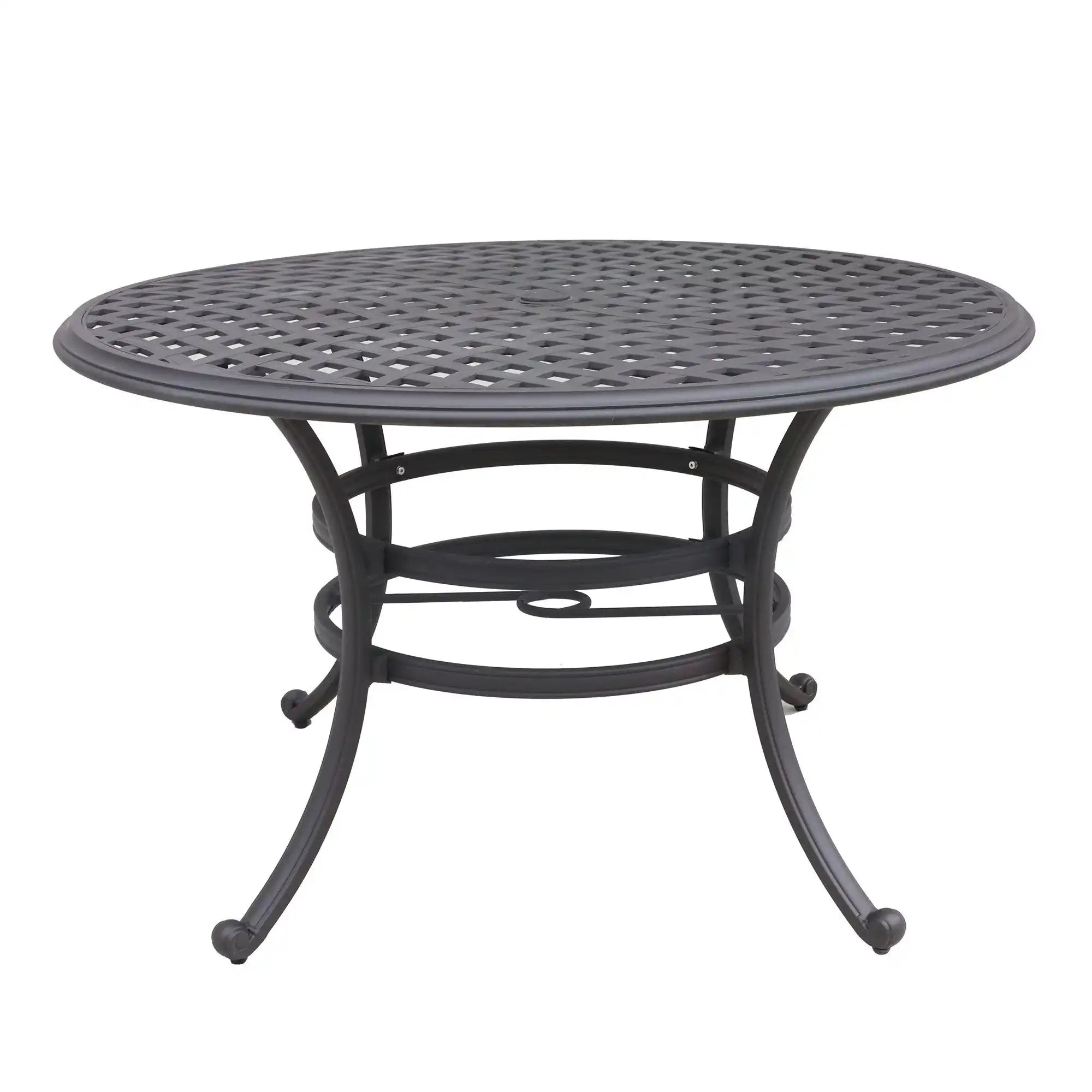 Round 49" Long Aluminum Dining Set With Cushions - Best Buy Furniture