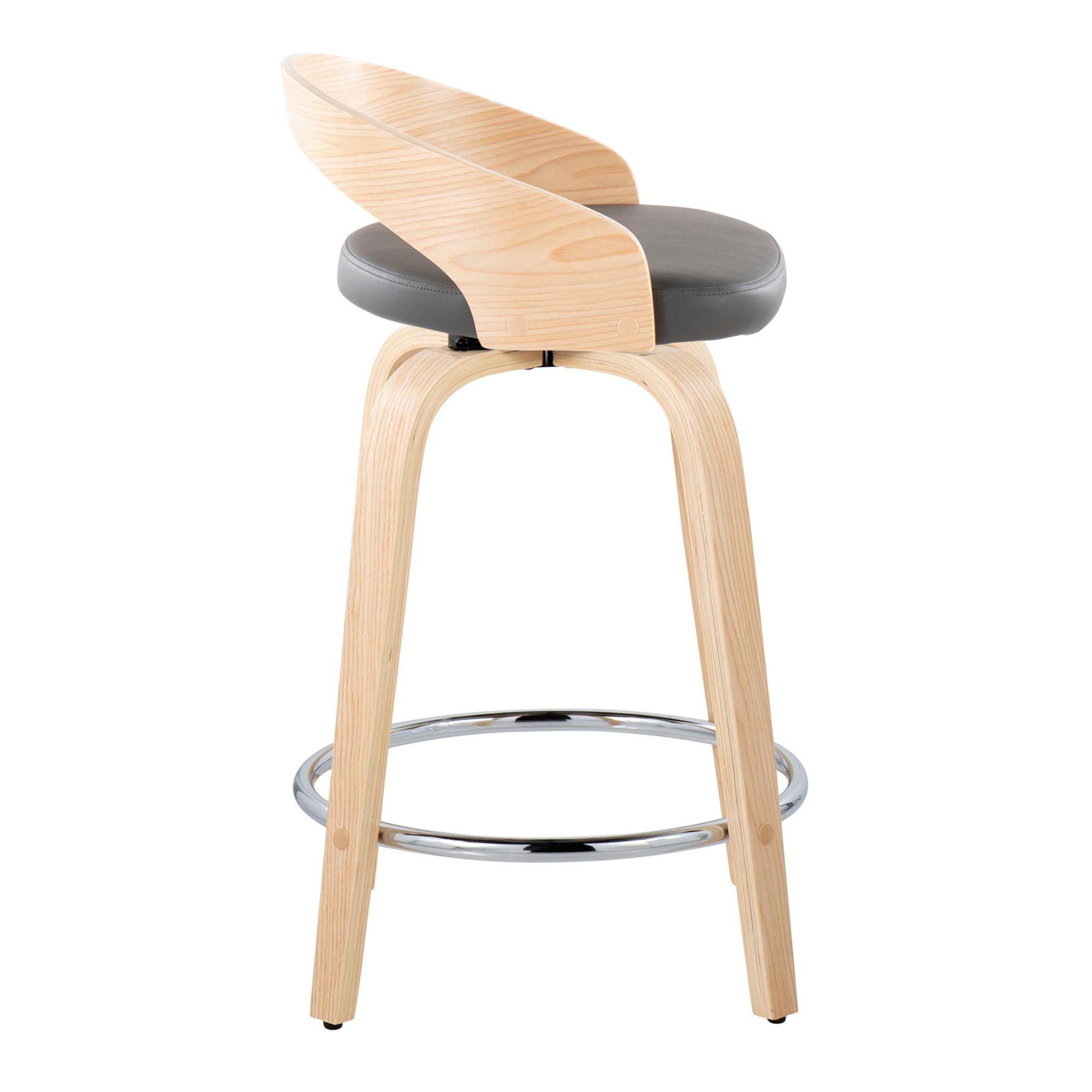 Grotto - Contemporary Fixed Height Counter Stool & Swivel, Round Footrest (Set of 2) - Best Buy Furniture
