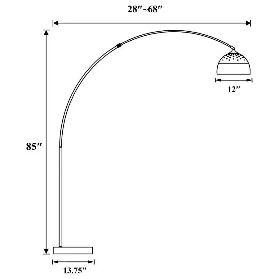 Krester - Dome Shade Metal Arc Floor Lamp - Chrome - Best Buy Furniture