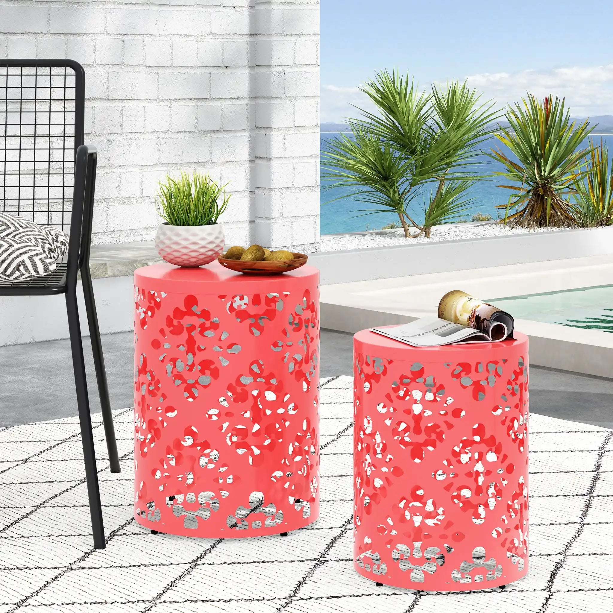 Outdoor Metal Modern Design End Table - Best Buy Furniture